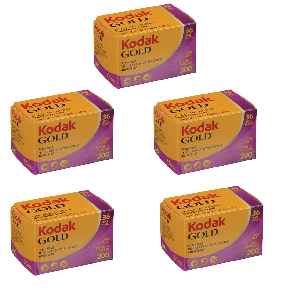 Rollo De Película Kodak Kodacolor Gold 200  35 Mm  Negativo En Color X5 - Venta Internacional.