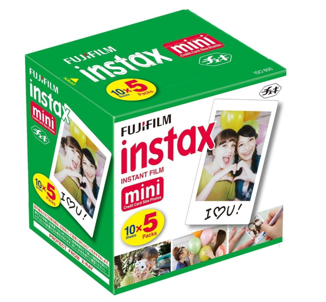 Fujifilm Instax Mini Película Instantánea, 10 Hojas De 5 Paquetes