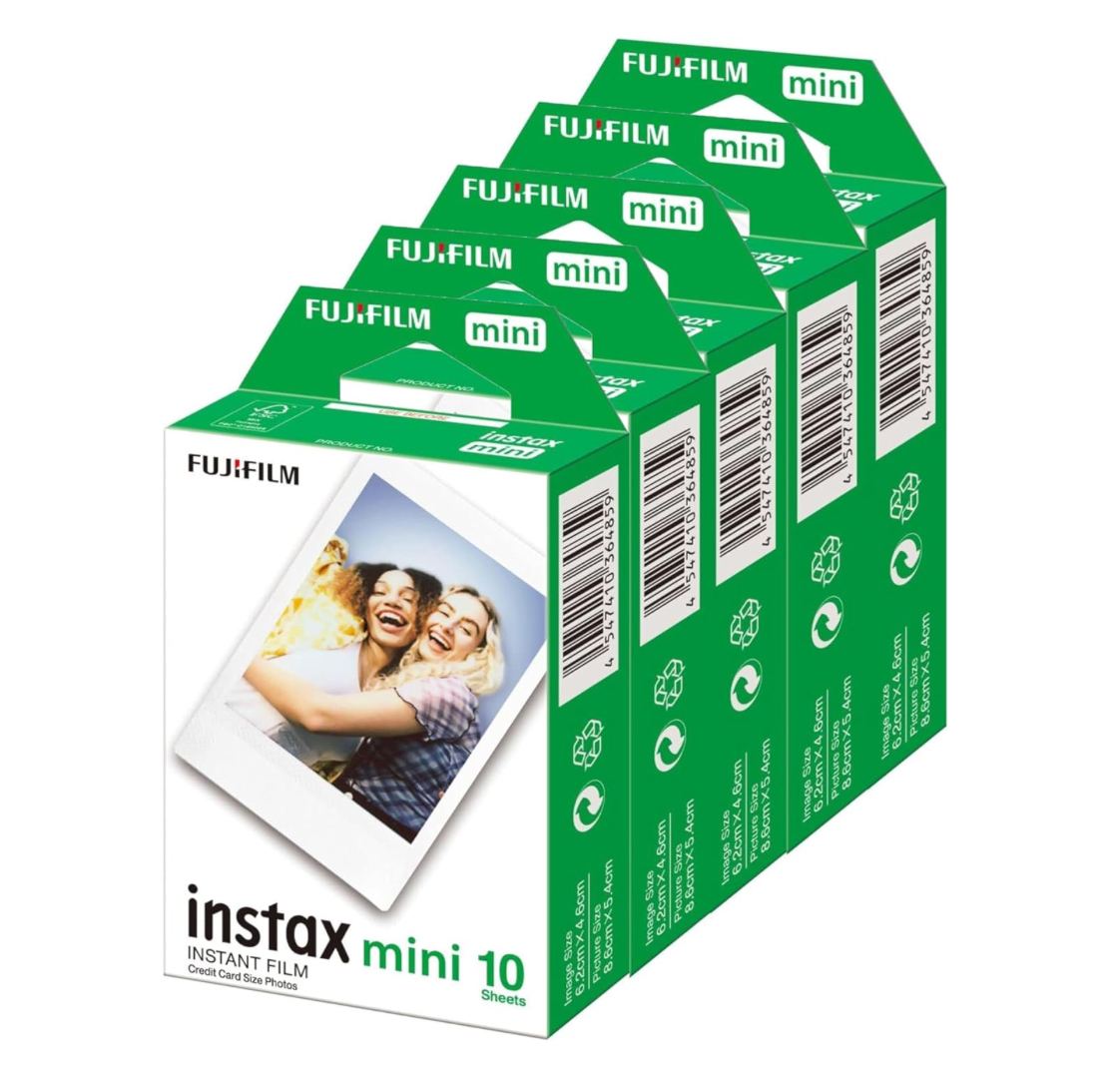 Foto 2 | Fujifilm Instax Mini Película Instantánea, 10 Hojas De 5 Paquetes