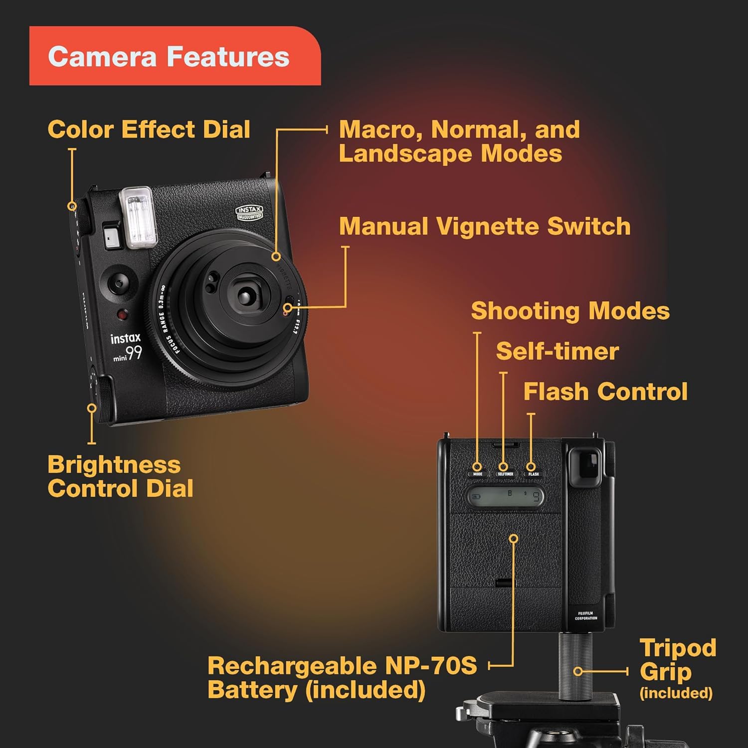 Foto 4 | Cámara Instantánea Fujifilm Instax Mini 99 Vintage Black +40 Películas - Venta Internacional.