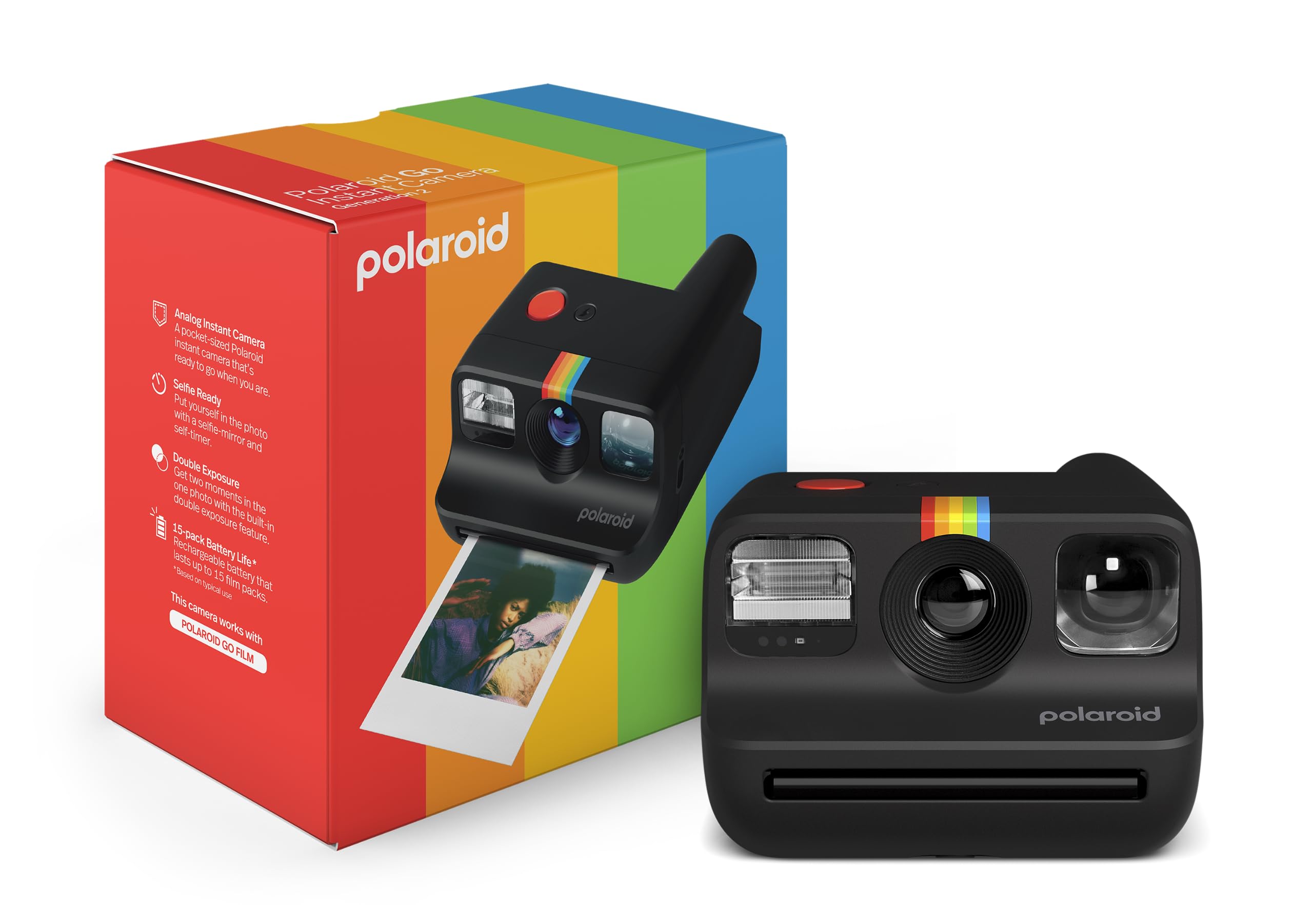 Foto 2 | Mini Cámara De Película Instantánea Polaroid Go Generation 2 Negra - Venta Internacional.