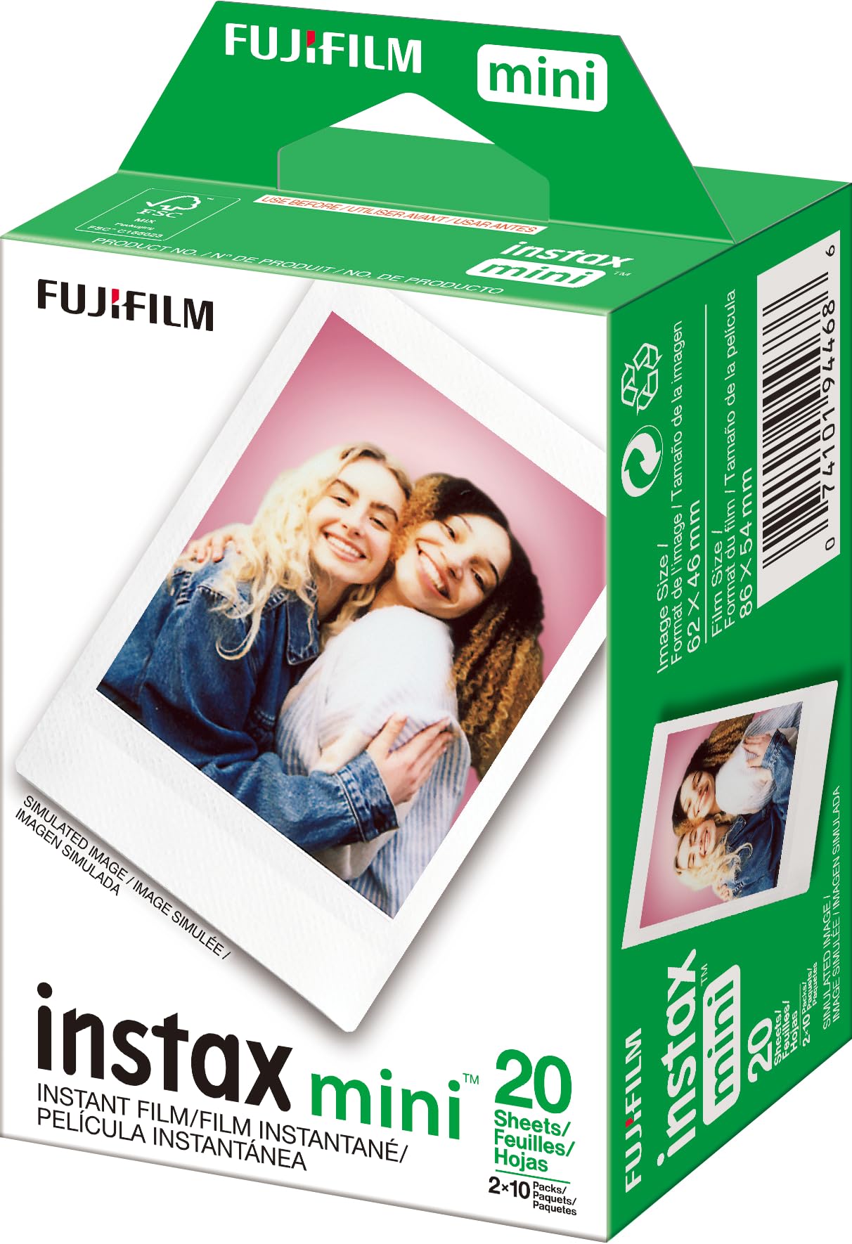 Foto 3 pulgar | Película Instantánea Fujifilm Instax Mini, Paquete Doble (60 Hojas) - Venta Internacional.