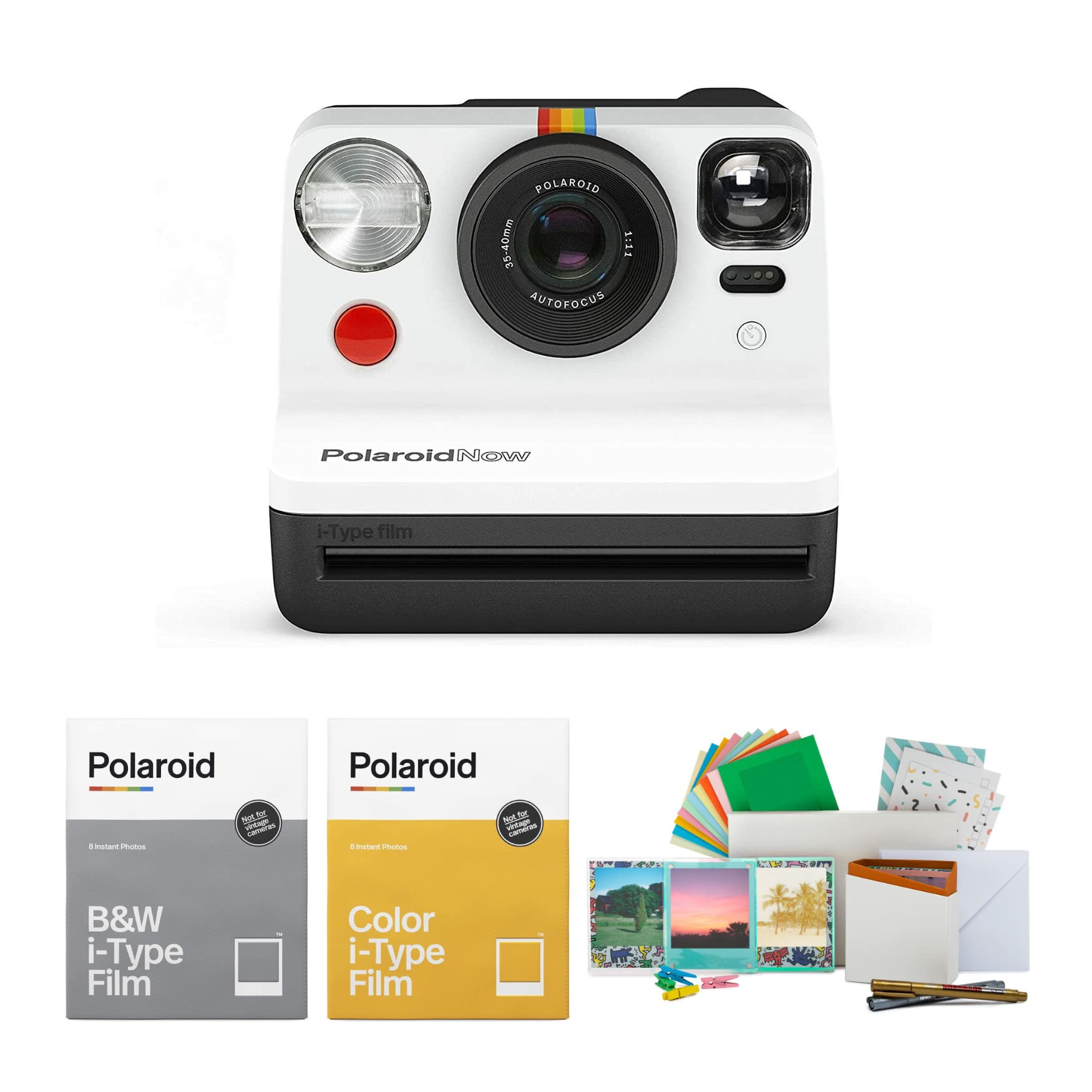 Cámara Polaroid Originals Now Viewfinder I-type En Blanco Y Negro - Venta Internacional.