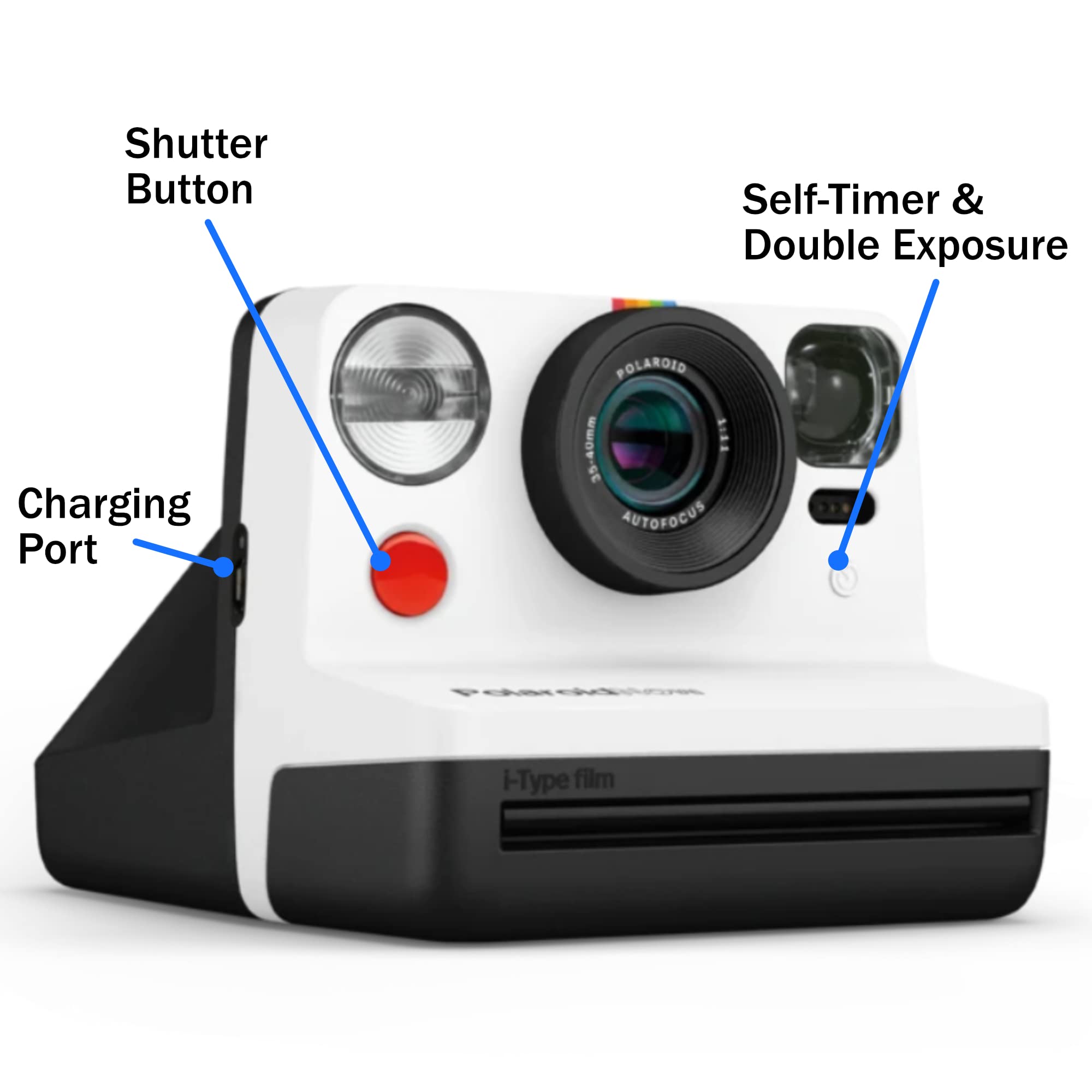 Foto 2 | Cámara De Película Instantánea Polaroid Now I-type Con Paño De Limpieza - Venta Internacional.