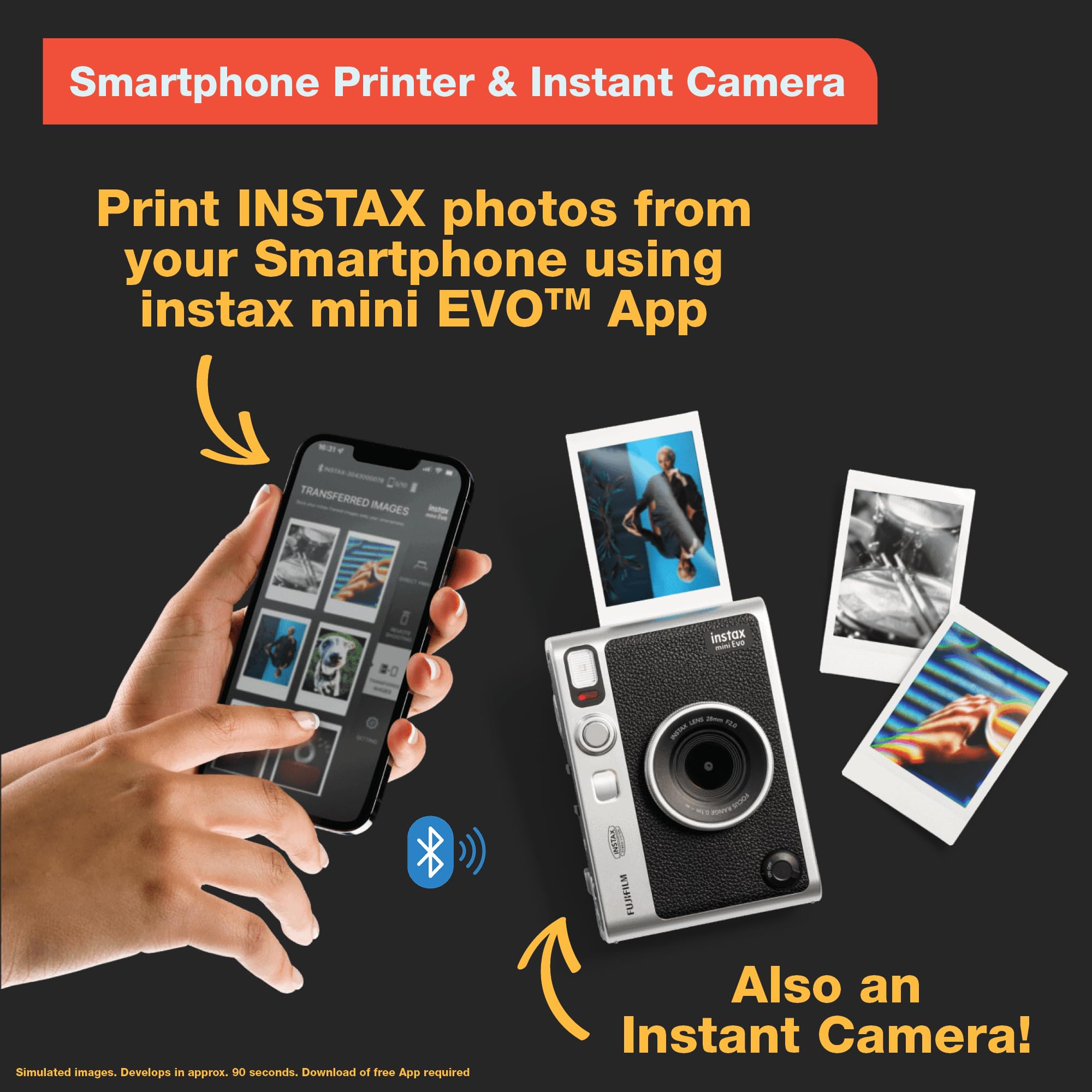 Foto 3 pulgar | Cámara Instantánea Fujifilm Instax Mini Evo Hybrid Con 10 Películas - Venta Internacional.