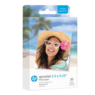 Foto 1 | Papel Fotográfico Hp Sprocket Zink Respaldo Adhesivo 3.5 X 4.25 Pulgadas 20 - Venta Internacional