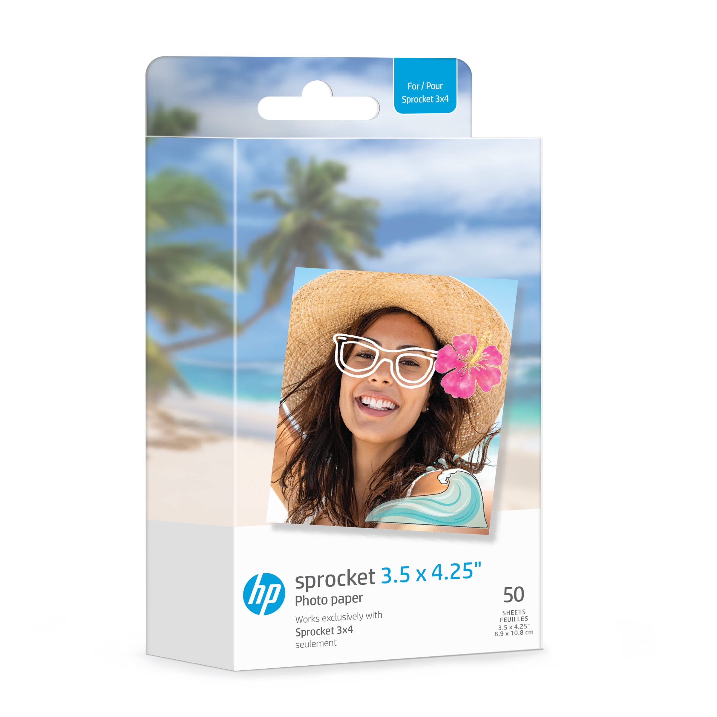 Foto 2 pulgar | Papel Fotográfico Hp Sprocket Zink 3.5 X 4.25 Pulgadas 50 - Venta Internacional