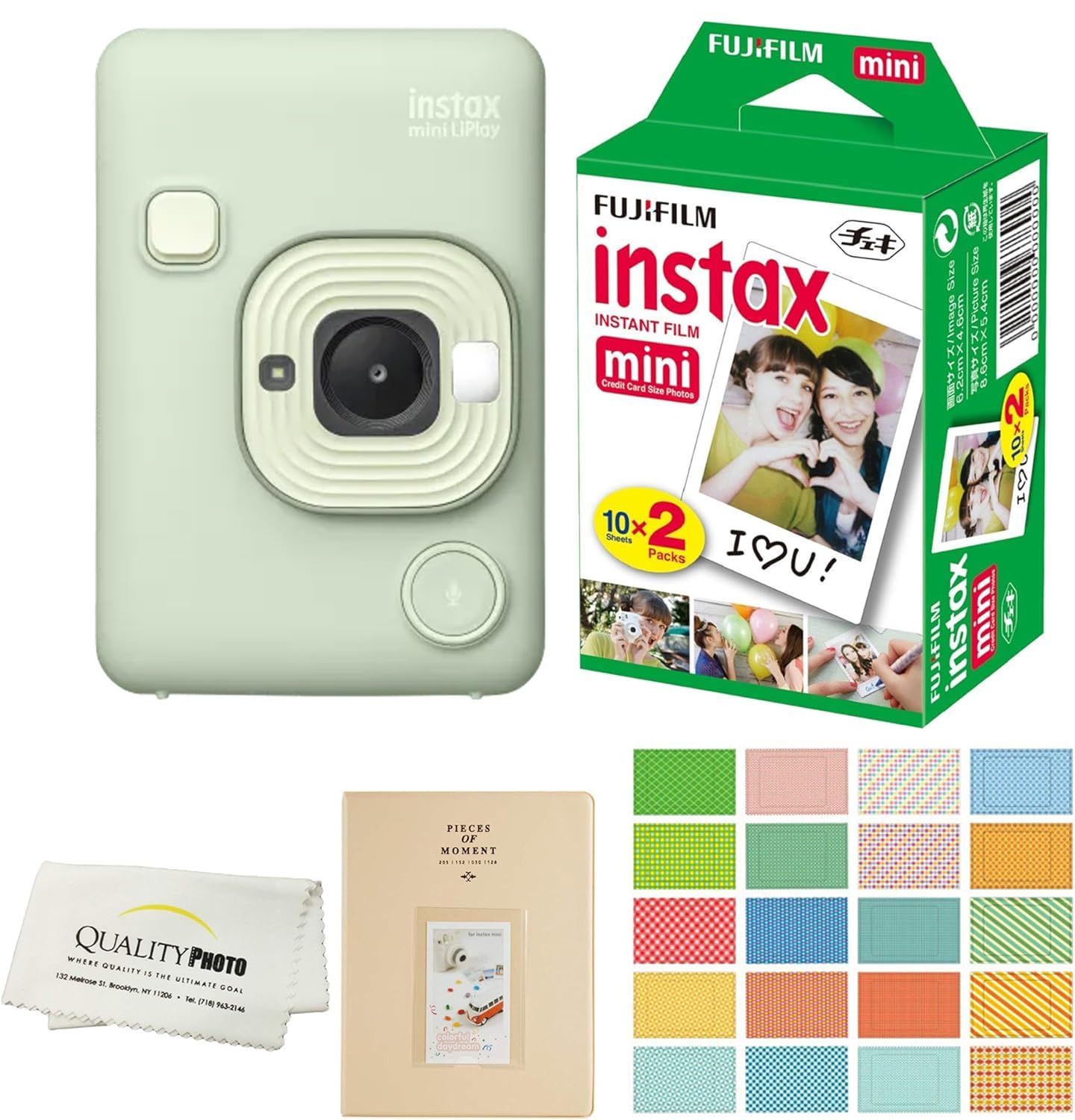 Cámara Fujifilm Instax Mini Liplay Hybrid Con 20 Películas, Color Verde - Venta Internacional.