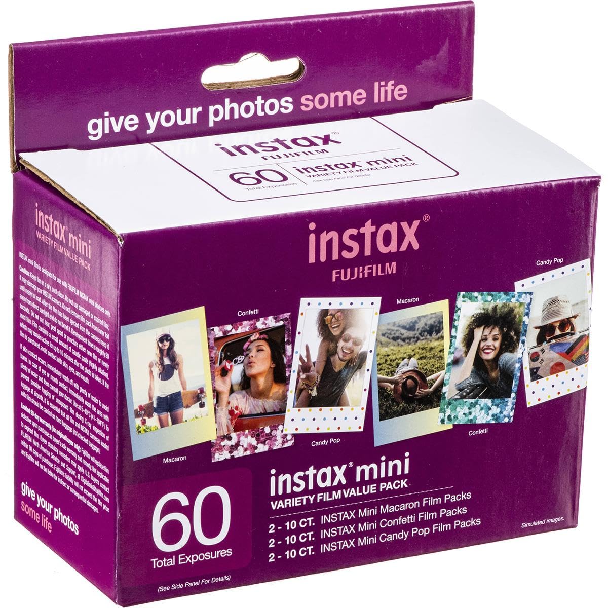 Foto 3 pulgar | Película Instantánea Fujifilm Instax Mini Variety, 60 Hojas Y Álbum - Venta Internacional.
