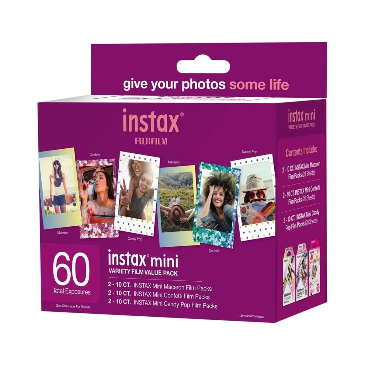 Foto 4 pulgar | Película Instantánea Fujifilm Instax Mini Variety, 60 Hojas Y Álbum - Venta Internacional.