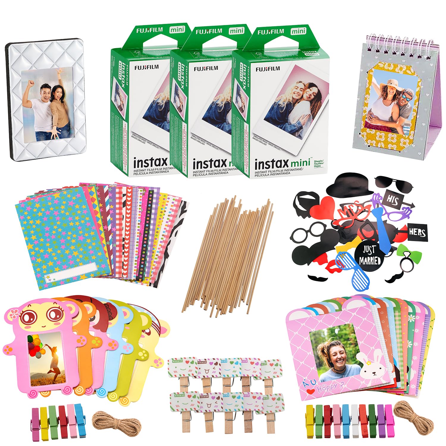 Foto 2 pulgar | Kit De Accesorios Para Cámara Fujifilm Instax Mini 8 Con 60 Películas - Venta Internacional.