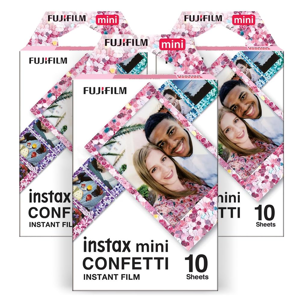 Película Fujifilm Instax Confetti Mini (10 Exposiciones, Paquete De 3) - Venta Internacional.
