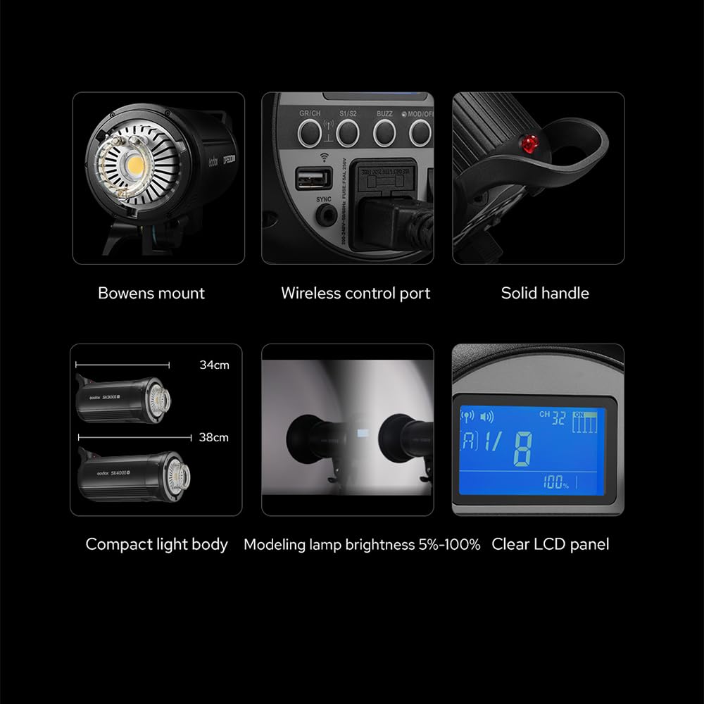 Foto 5 pulgar | Luz Estroboscópica Godox Sk400ii-v 400ws Con Lámpara De Modelado Led - Venta Internacional.