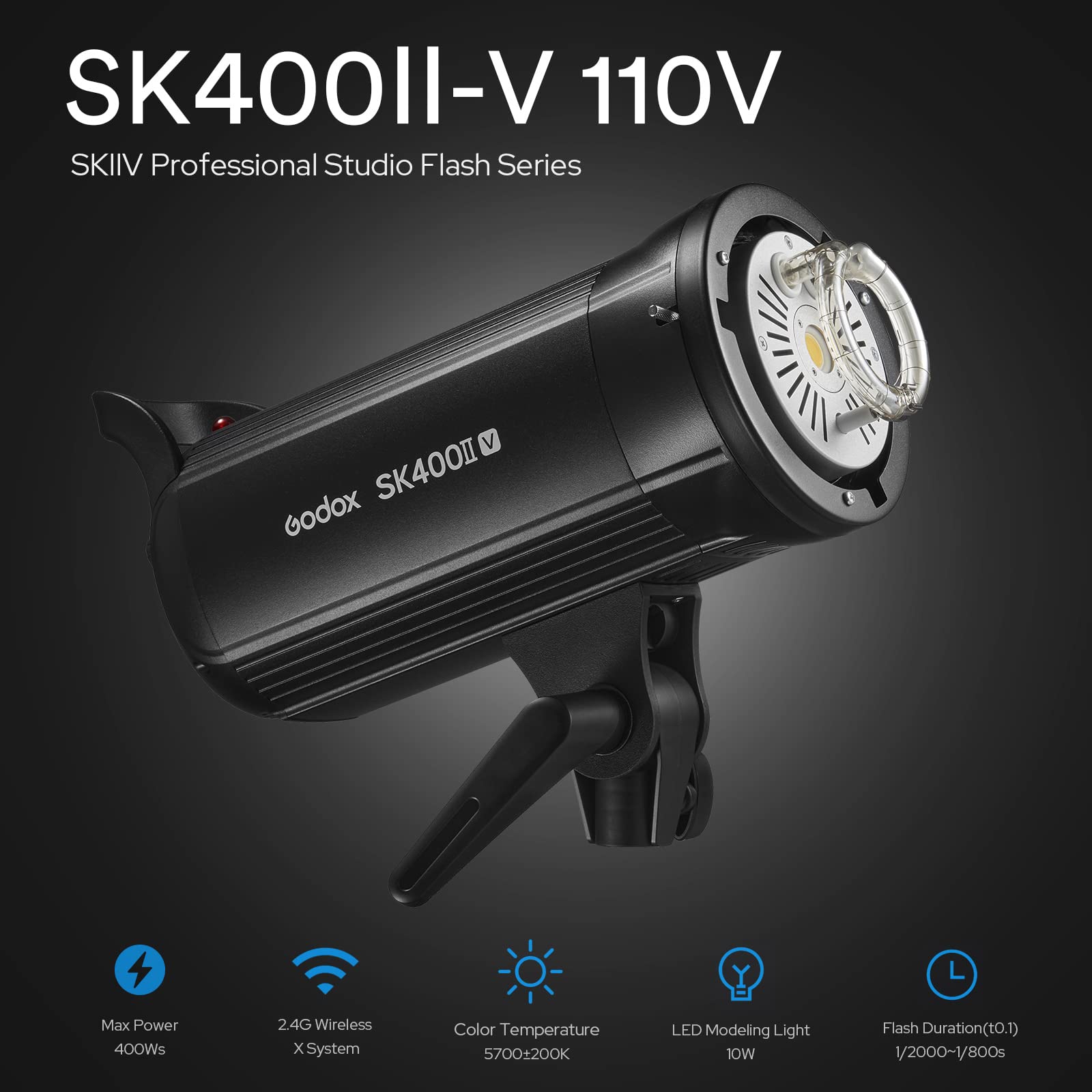 Foto 7 pulgar | Luz Estroboscópica Godox Sk400ii-v 400ws Con Lámpara De Modelado Led - Venta Internacional.