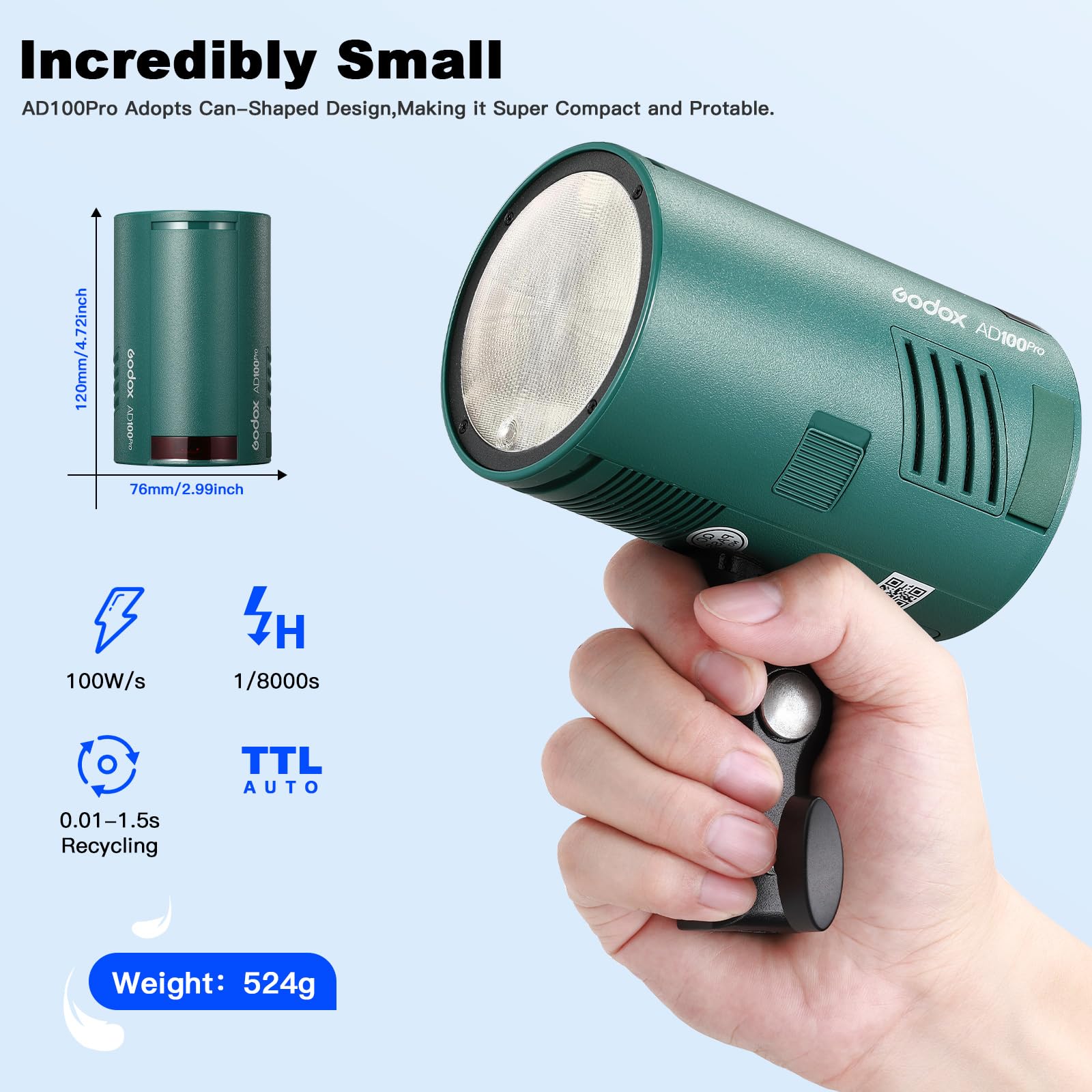 Foto 5 pulgar | Flash Estroboscópico Godox Ad100pro, Batería De 100 W, 2600 Mah - Venta Internacional.