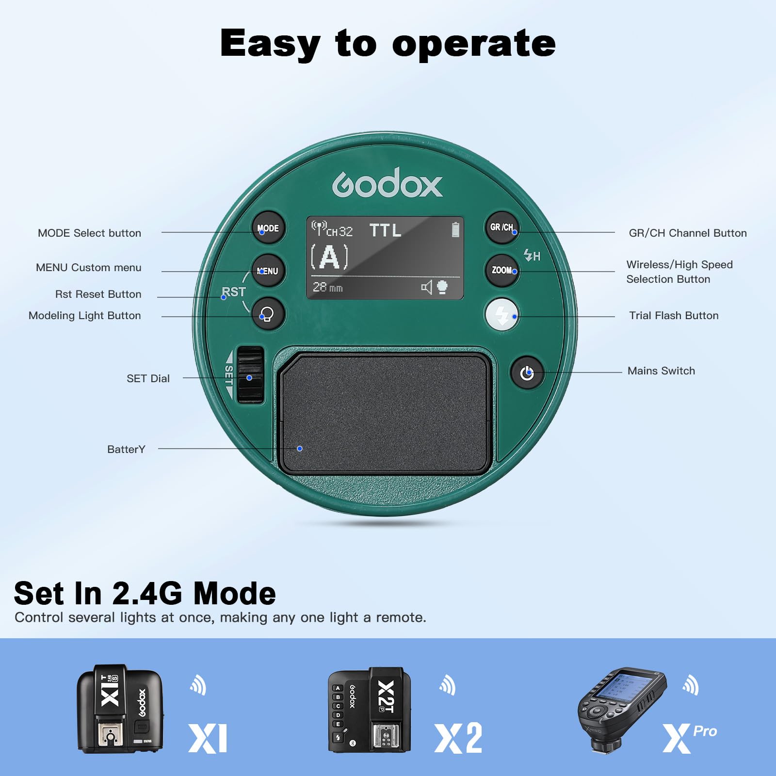 Foto 6 pulgar | Flash Estroboscópico Godox Ad100pro, Batería De 100 W, 2600 Mah - Venta Internacional.