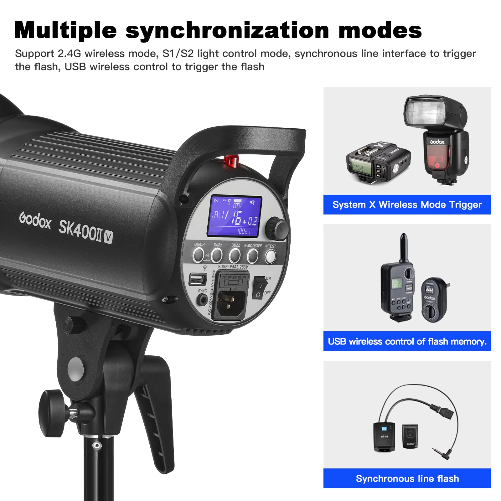 Foto 5 pulgar | Flash Estroboscópico Godox Sk400iiv, 400 W, 2,4 G, Inalámbrico Para Fotografía - Venta Internacional.