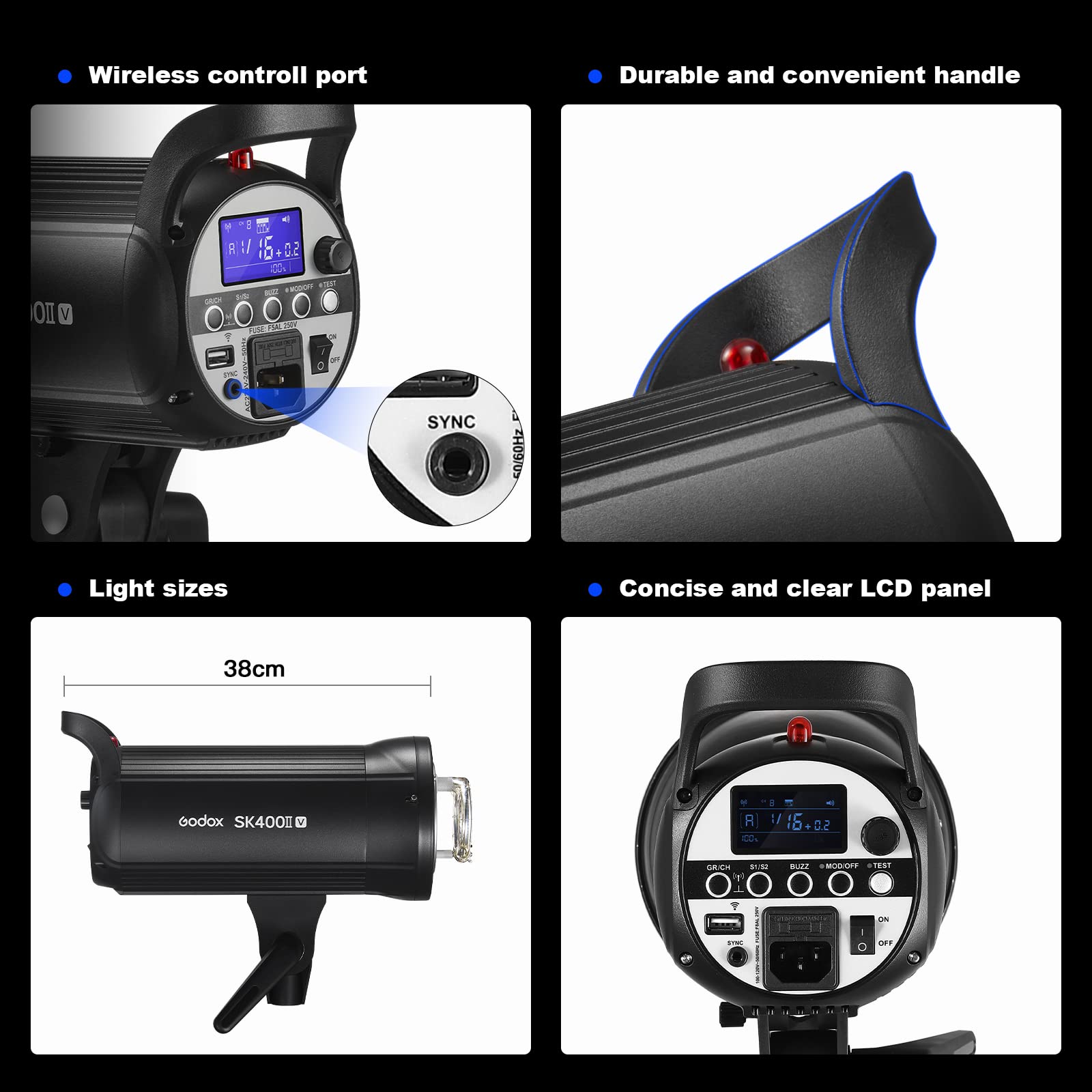 Foto 7 pulgar | Flash Estroboscópico Godox Sk400iiv, 400 W, 2,4 G, Inalámbrico Para Fotografía - Venta Internacional.