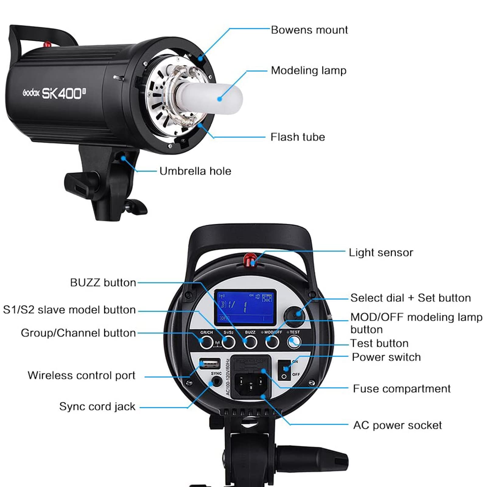 Foto 4 | Linterna Estroboscópica Godox Sk400ii De 400 W Con Reflector De 5600 K - Venta Internacional.