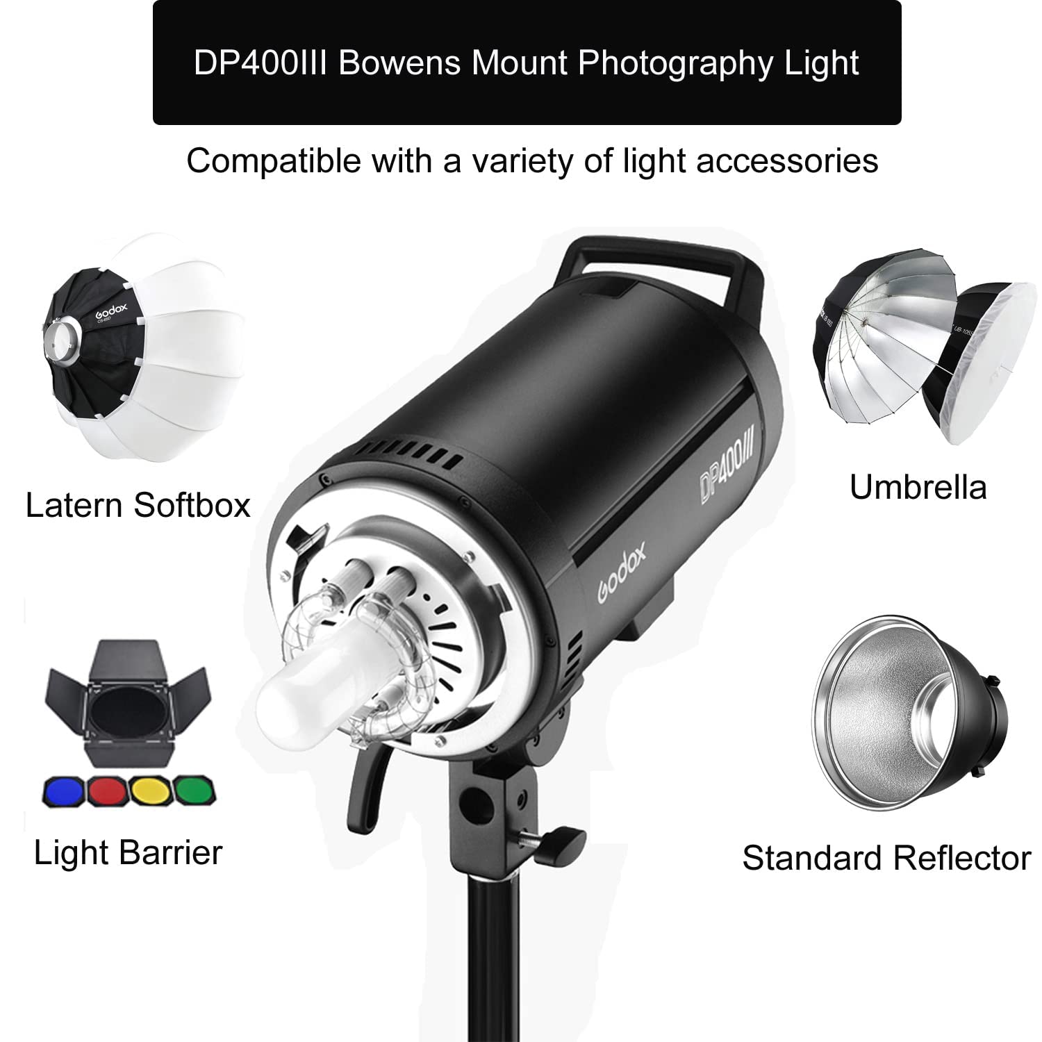 Foto 3 pulgar | Studio Flash Godox Dp400iii 400 W 5600 K Con Reflector Y Tela - Venta Internacional.