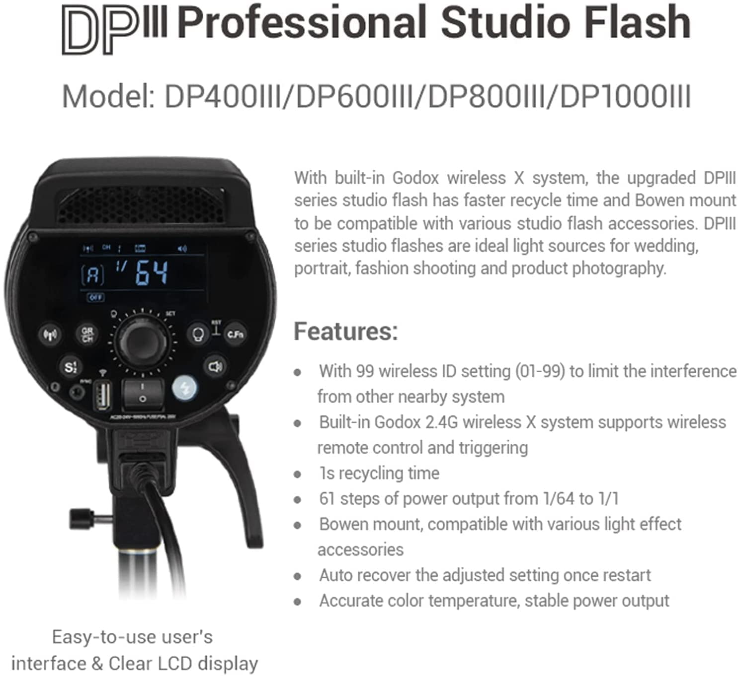 Foto 7 | Studio Flash Godox Dp400iii 400 W 5600 K Con Reflector Y Tela - Venta Internacional.