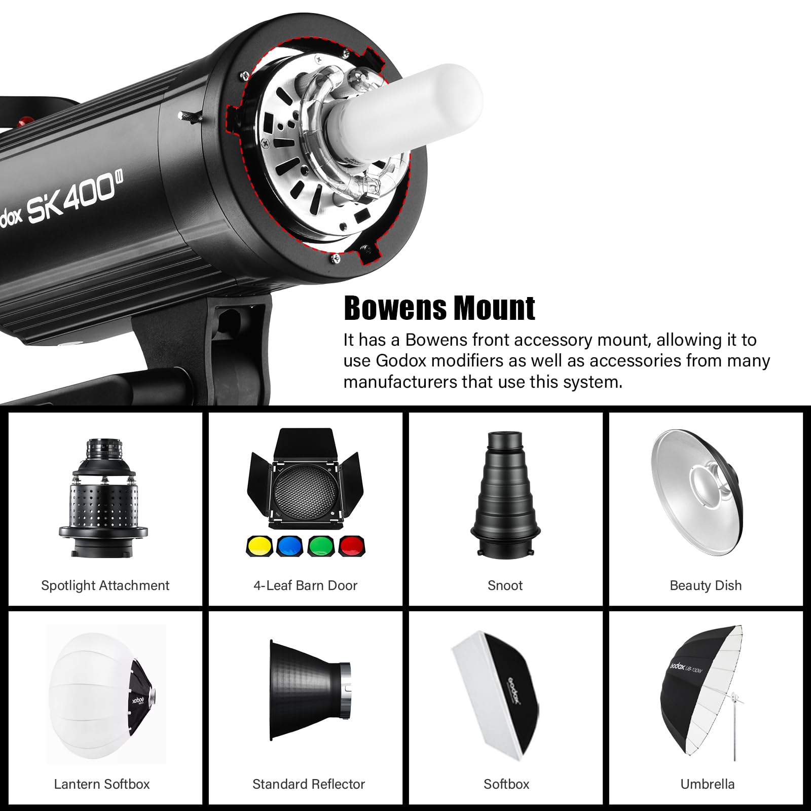 Foto 3 | Studio Strobe Flash Godox Sk400ii 400 W Con Lámpara De Modelado - Venta Internacional.