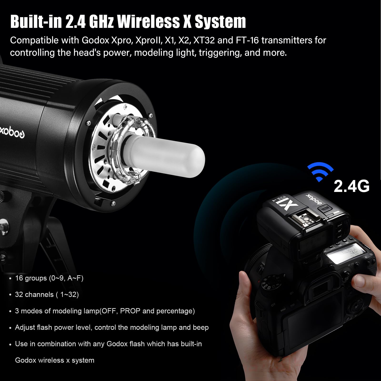 Foto 4 | Studio Strobe Flash Godox Sk400ii 400 W Con Lámpara De Modelado - Venta Internacional.