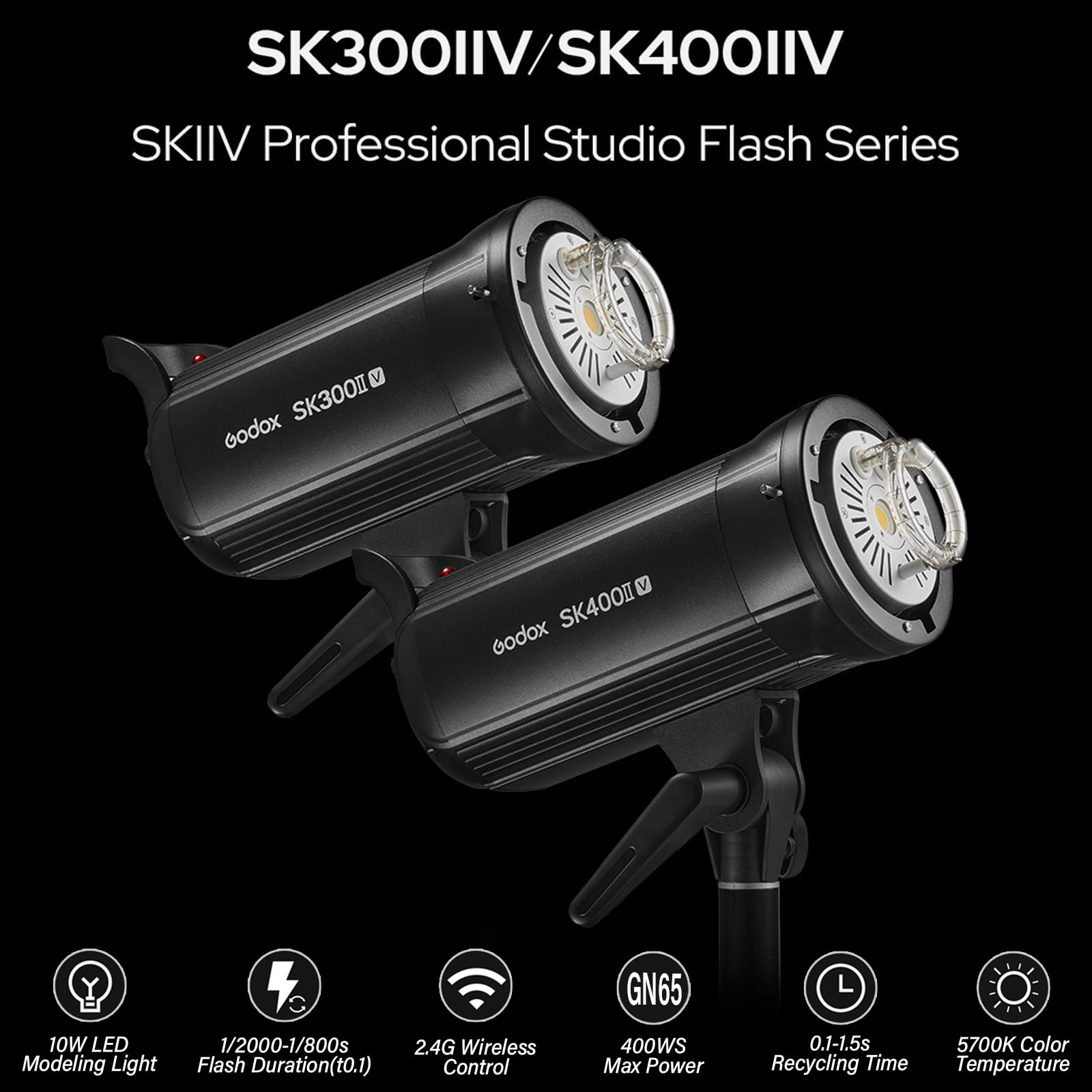 Foto 3 pulgar | Flash Estroboscópico De Estudio Godox Sk400ii-v De 400 W Con Led De 10 W - Venta Internacional.