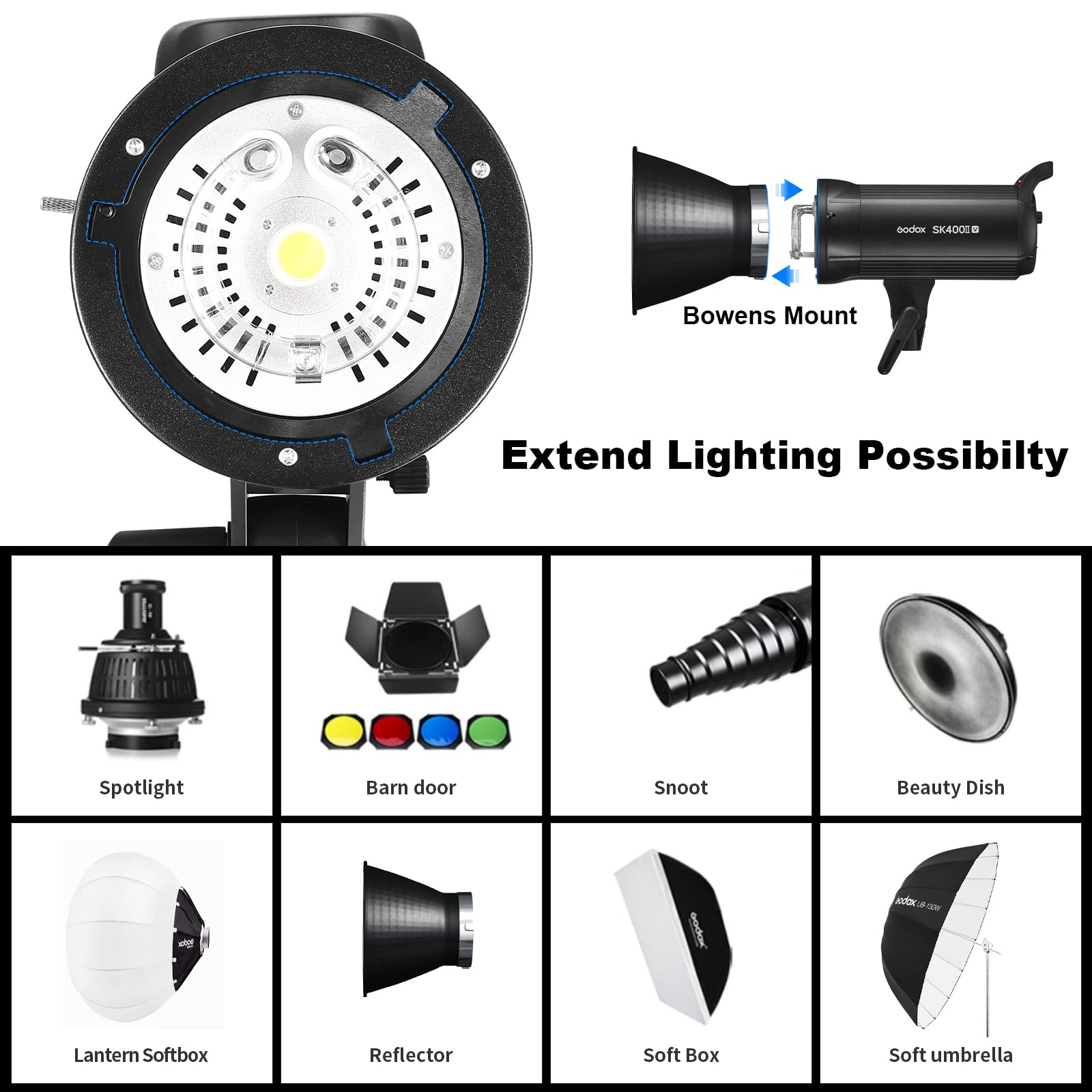 Foto 6 pulgar | Flash Estroboscópico De Estudio Godox Sk400ii-v De 400 W Con Led De 10 W - Venta Internacional.
