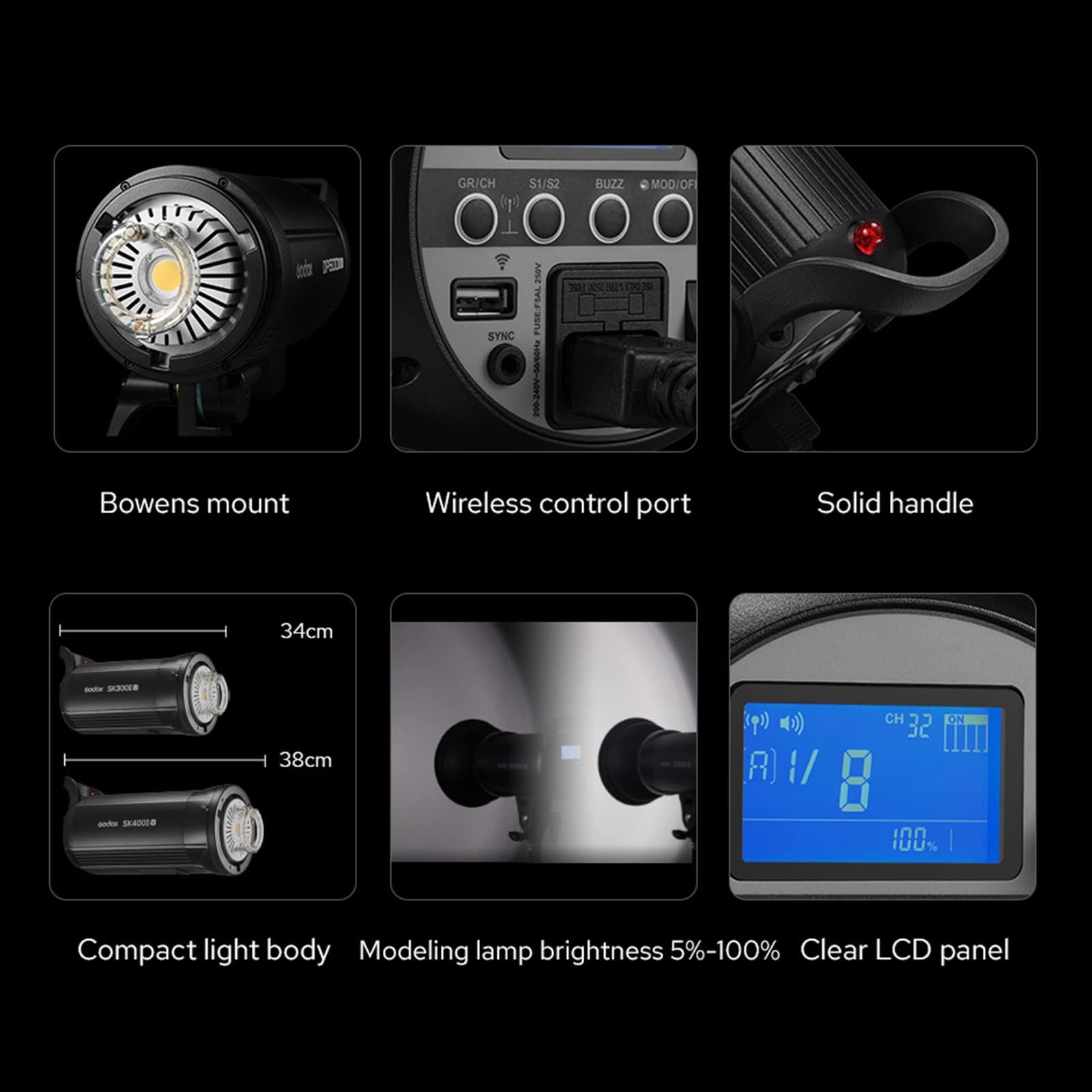Foto 7 pulgar | Flash Estroboscópico De Estudio Godox Sk400ii-v Sk400iiv De 400 W Con Led - Venta Internacional.