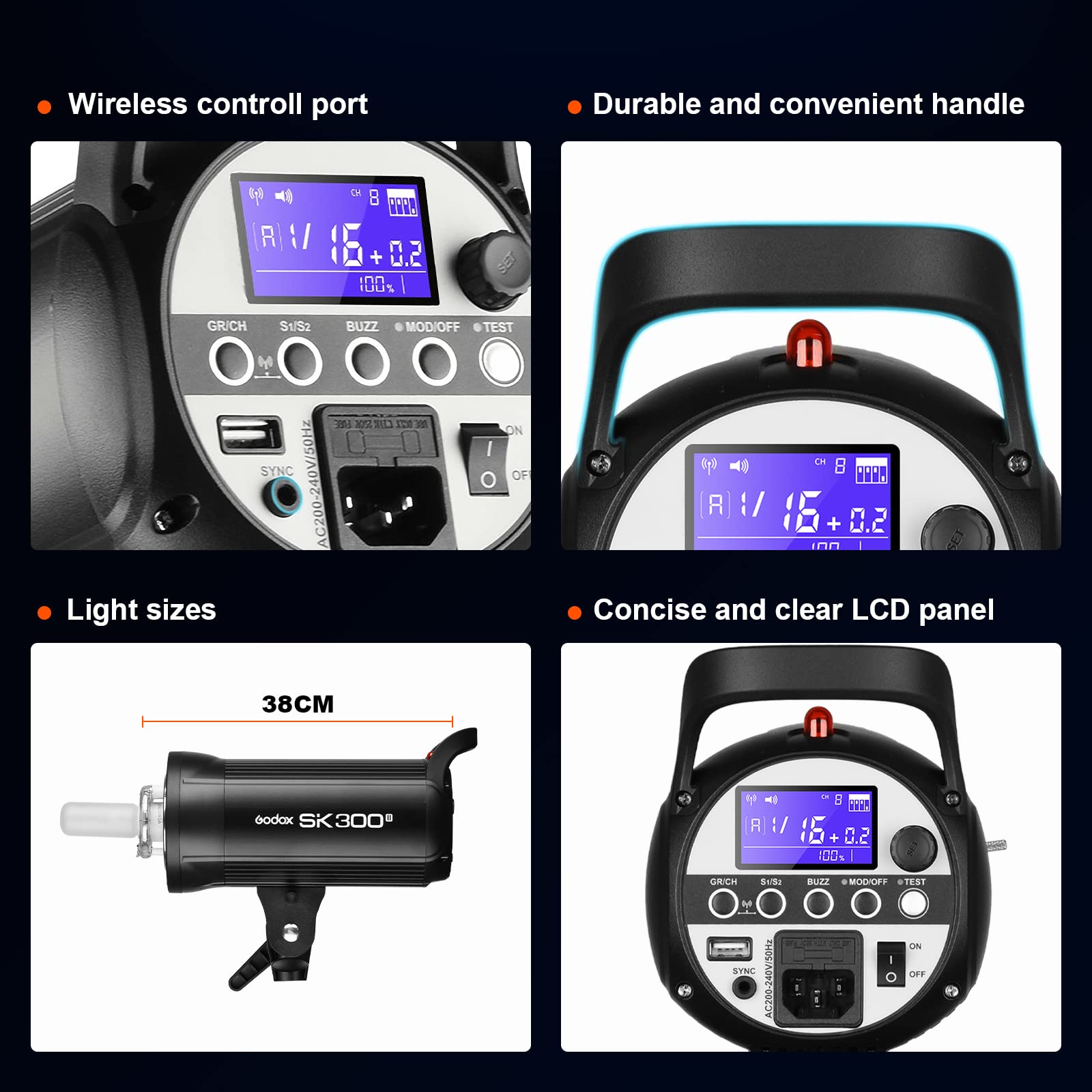 Foto 5 | Kit De Luces Estroboscópicas Studio Flash Godox Sk300ii De 600 W Con Acceso. - Venta Internacional.