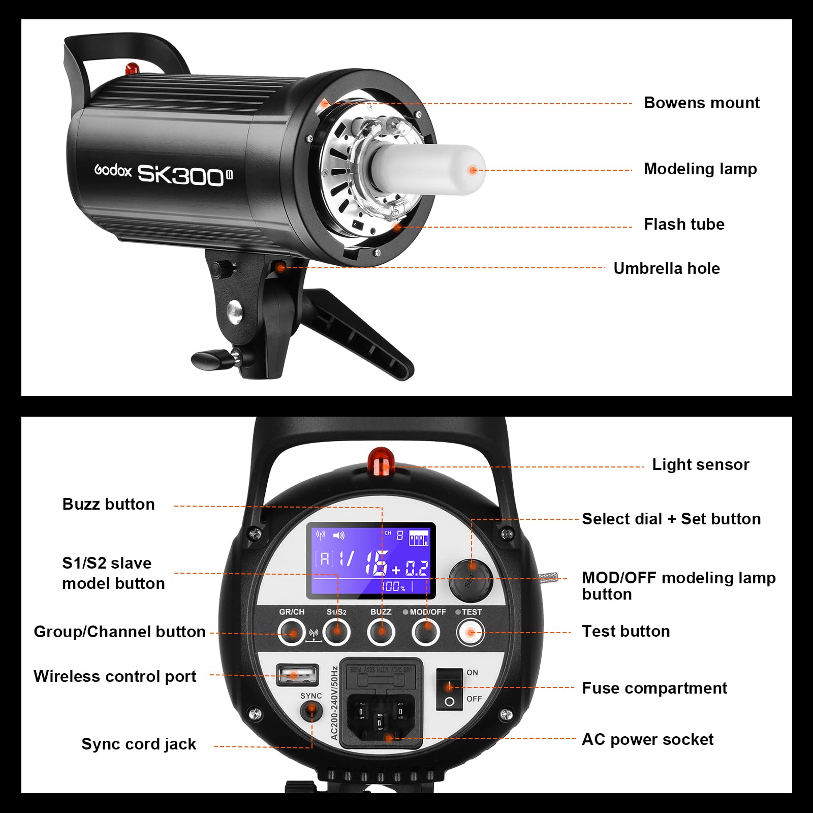 Foto 6 | Kit De Luces Estroboscópicas Studio Flash Godox Sk300ii De 600 W Con Acceso. - Venta Internacional.