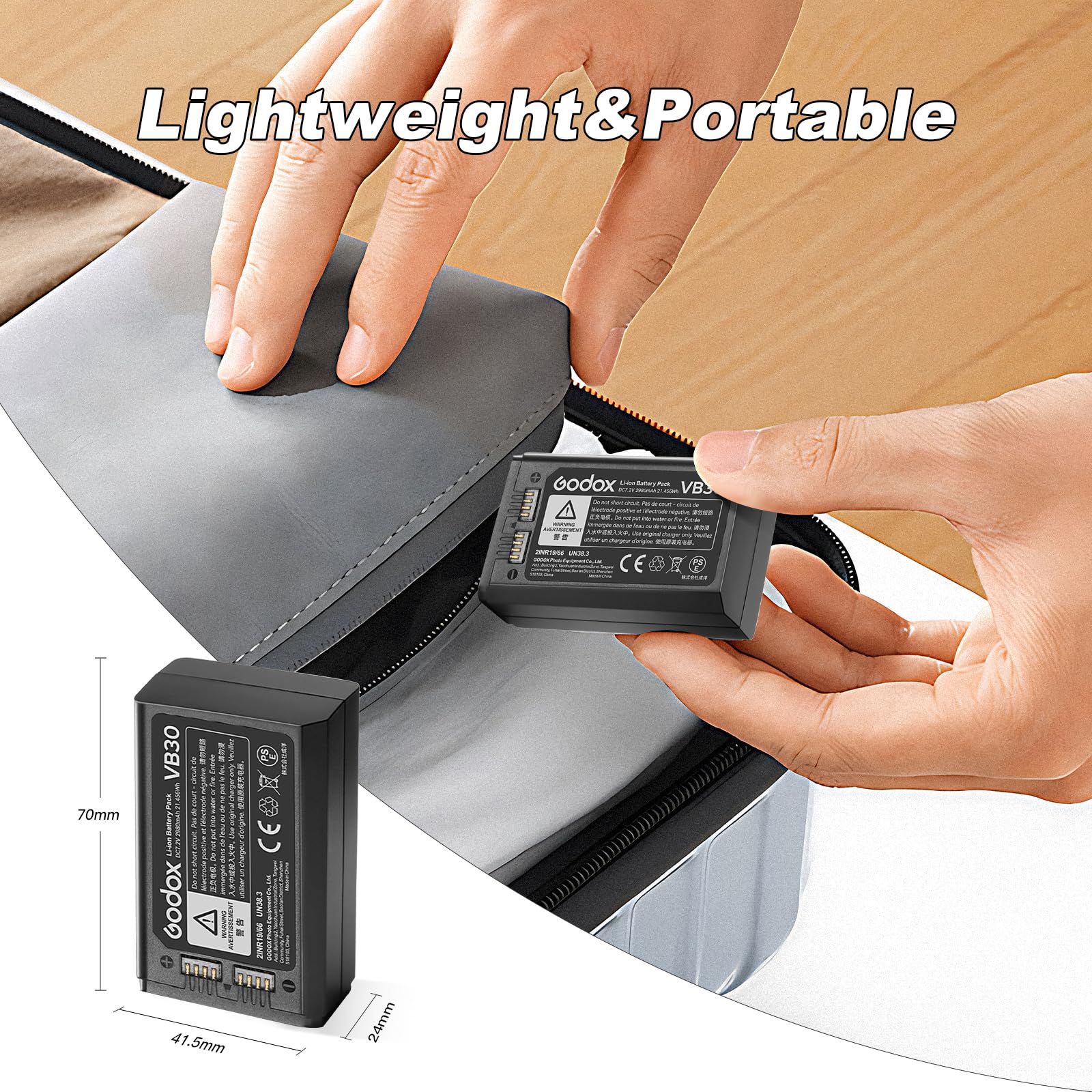 Foto 8 pulgar | Batería Godox Vb30 7,2 V 2980 Mah Para V1pro, V1, Ad100pro Flash - Venta Internacional.