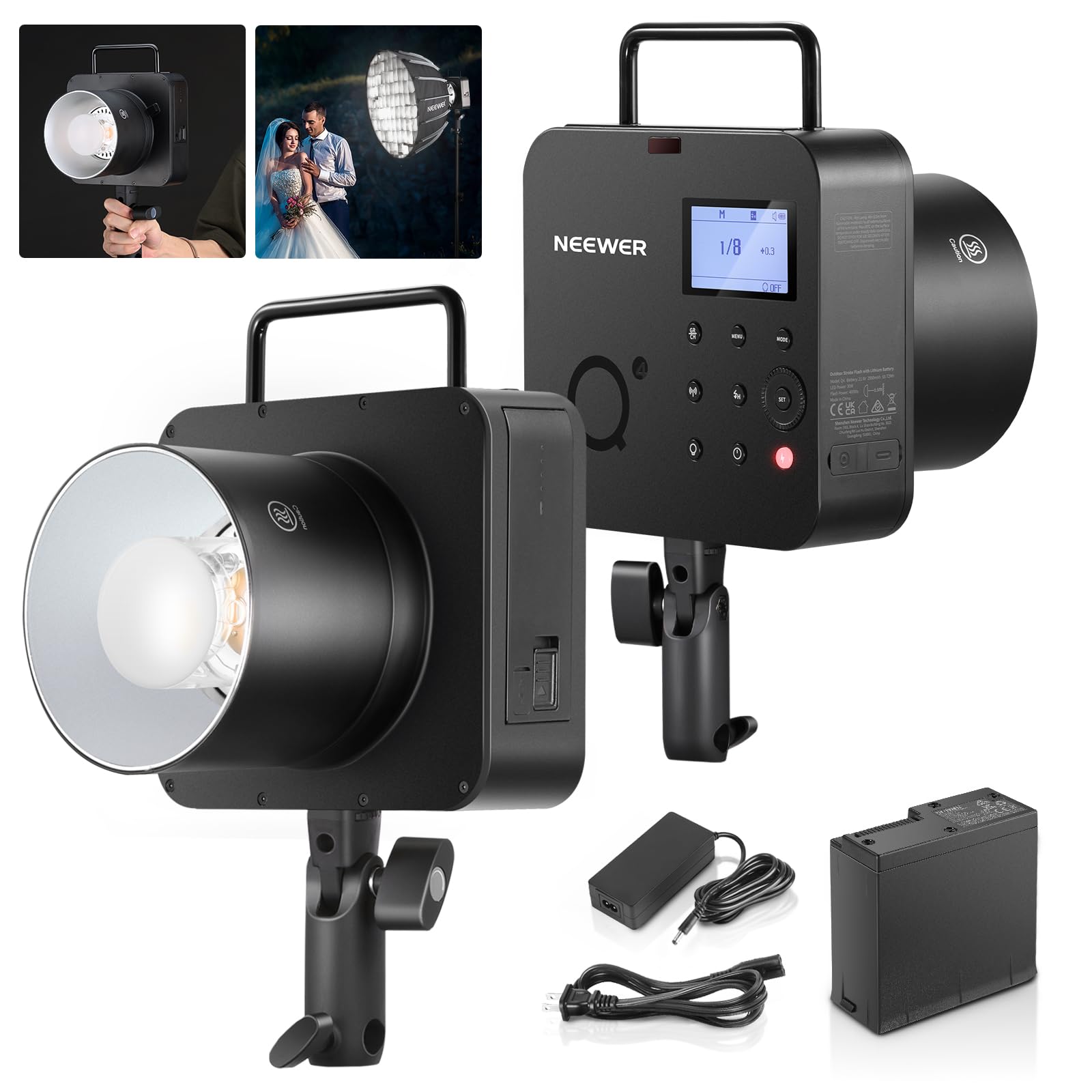 Foto 2 pulgar | Studio Flash Strobe Neewer Q4 400 W 2,4 G Ttl 2800 Mah - Venta Internacional.