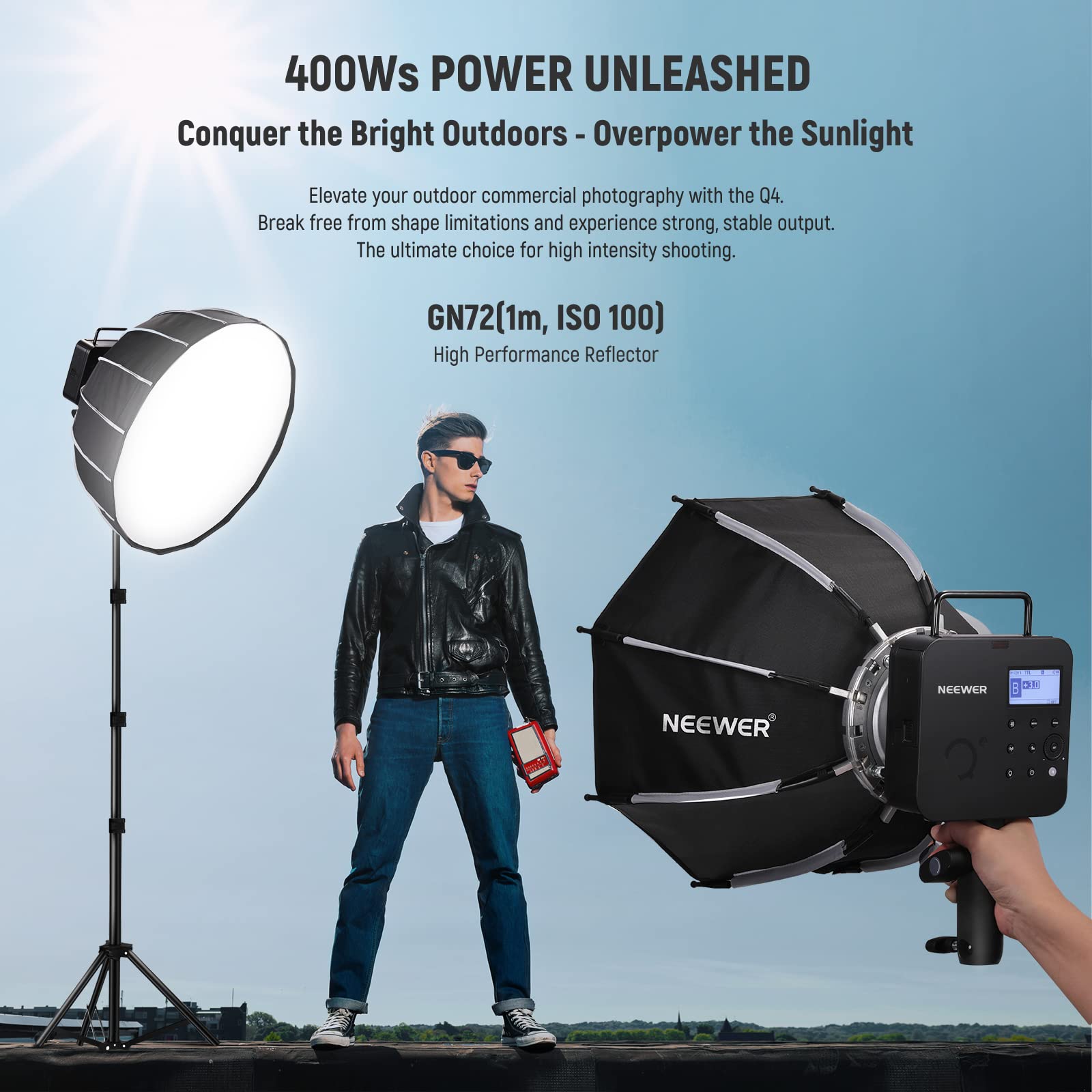Foto 2 | Studio Flash Strobe Neewer Q4 400 W 2,4 G Ttl 2800 Mah - Venta Internacional.