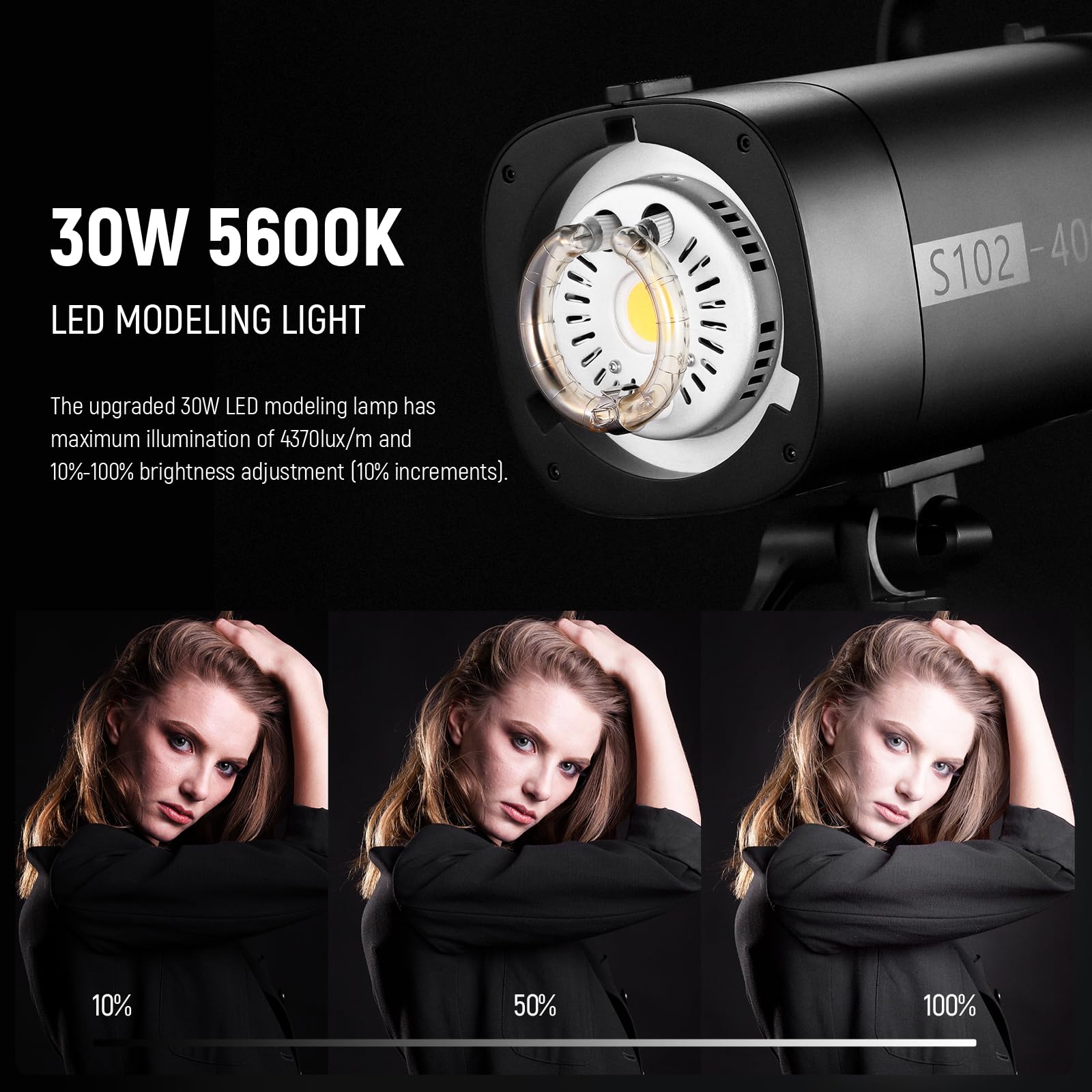 Foto 4 pulgar | Linterna Estroboscópica Neewer S102-400w Pro 400ws Gn62 5600k - Venta Internacional.