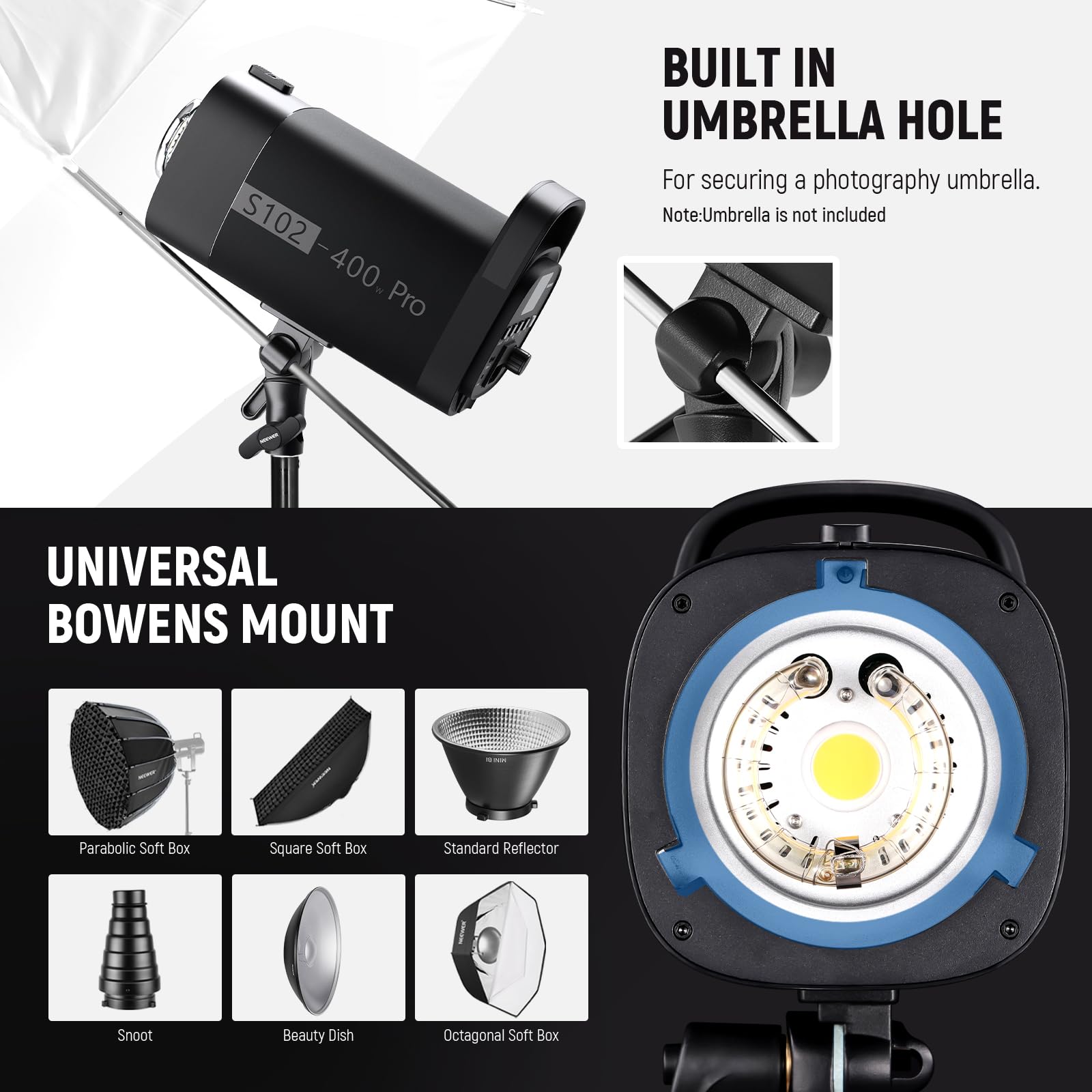 Foto 8 pulgar | Linterna Estroboscópica Neewer S102-400w Pro 400ws Gn62 5600k - Venta Internacional.