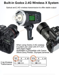 Foto 2 | Flash Estroboscópico Godox Ad600bm 600ws Gn87 Con Sistema X Inalámbrico De 2 4 G - Venta Internacional.