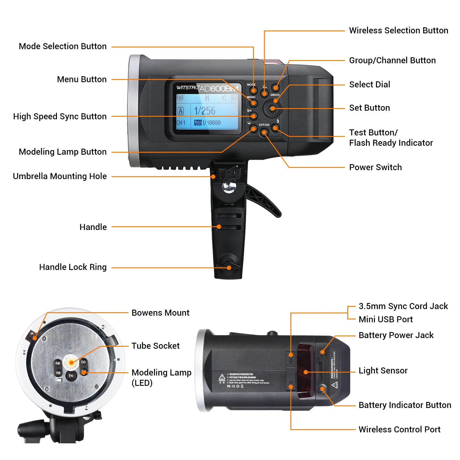 Foto 7 | Soporte Flash Godox Ad600bm Bowens De 600 W Con Batería De 8700 Mah - Venta Internacional.