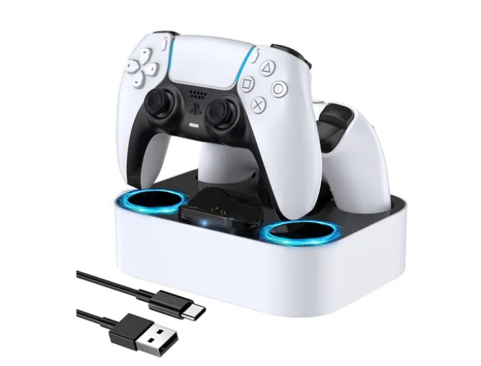 Cargador Para Ps5 2 Controles Carga Rápida Con Luz