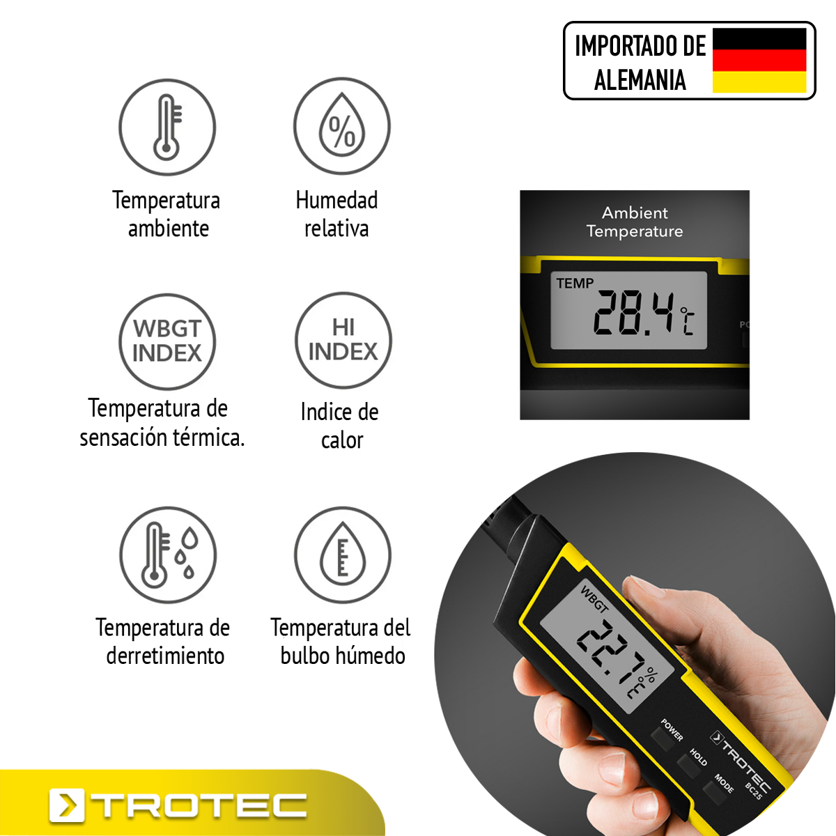 Foto 3 pulgar | Termohigrómetro Medidor de Temperatura y Humedad