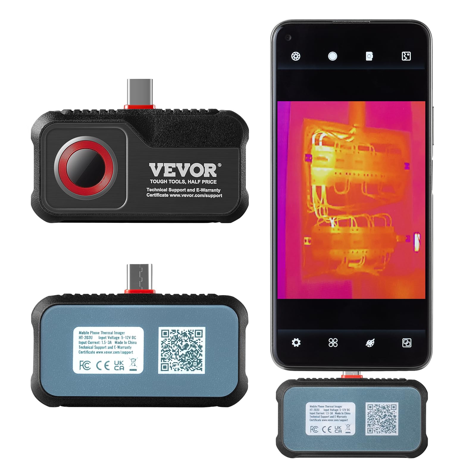 Foto 2 pulgar | Cámara Termográfica Vevor Para Android Con Resolución De 256x192 - Venta Internacional.
