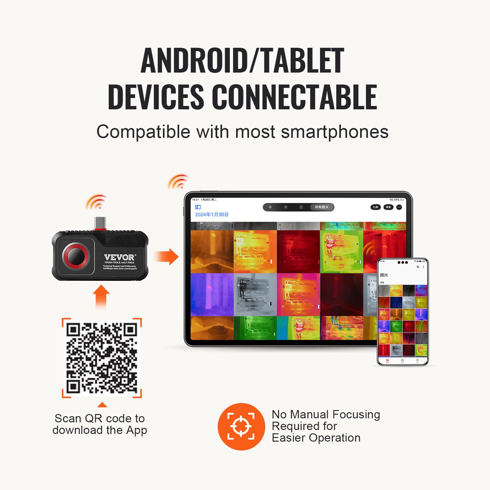 Foto 3 | Cámara Termográfica Vevor Para Android Con Resolución De 256x192 - Venta Internacional.