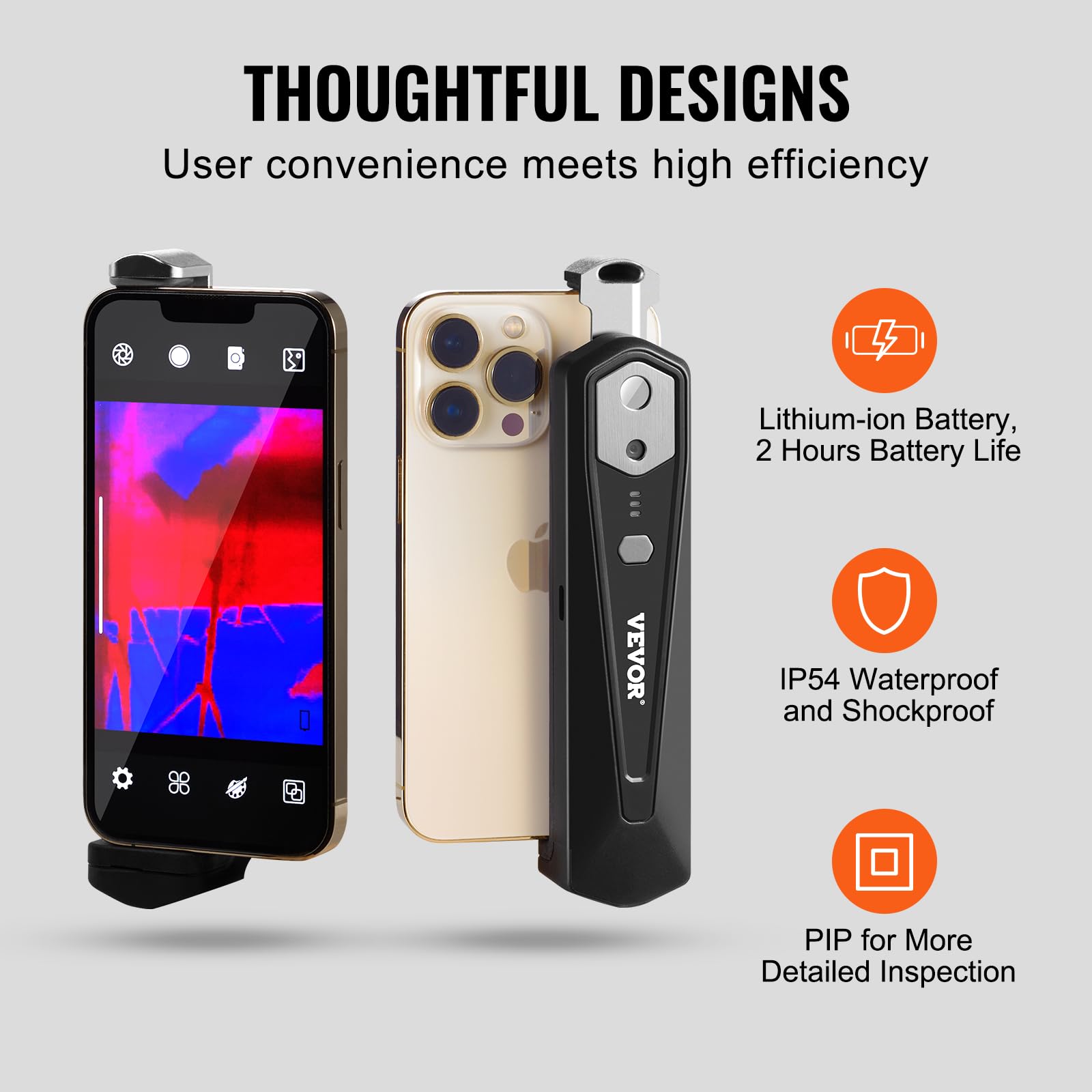 Foto 6 | Cámara Termográfica Vevor Con Resolución 256x192 Para Android E Ios - Venta Internacional.