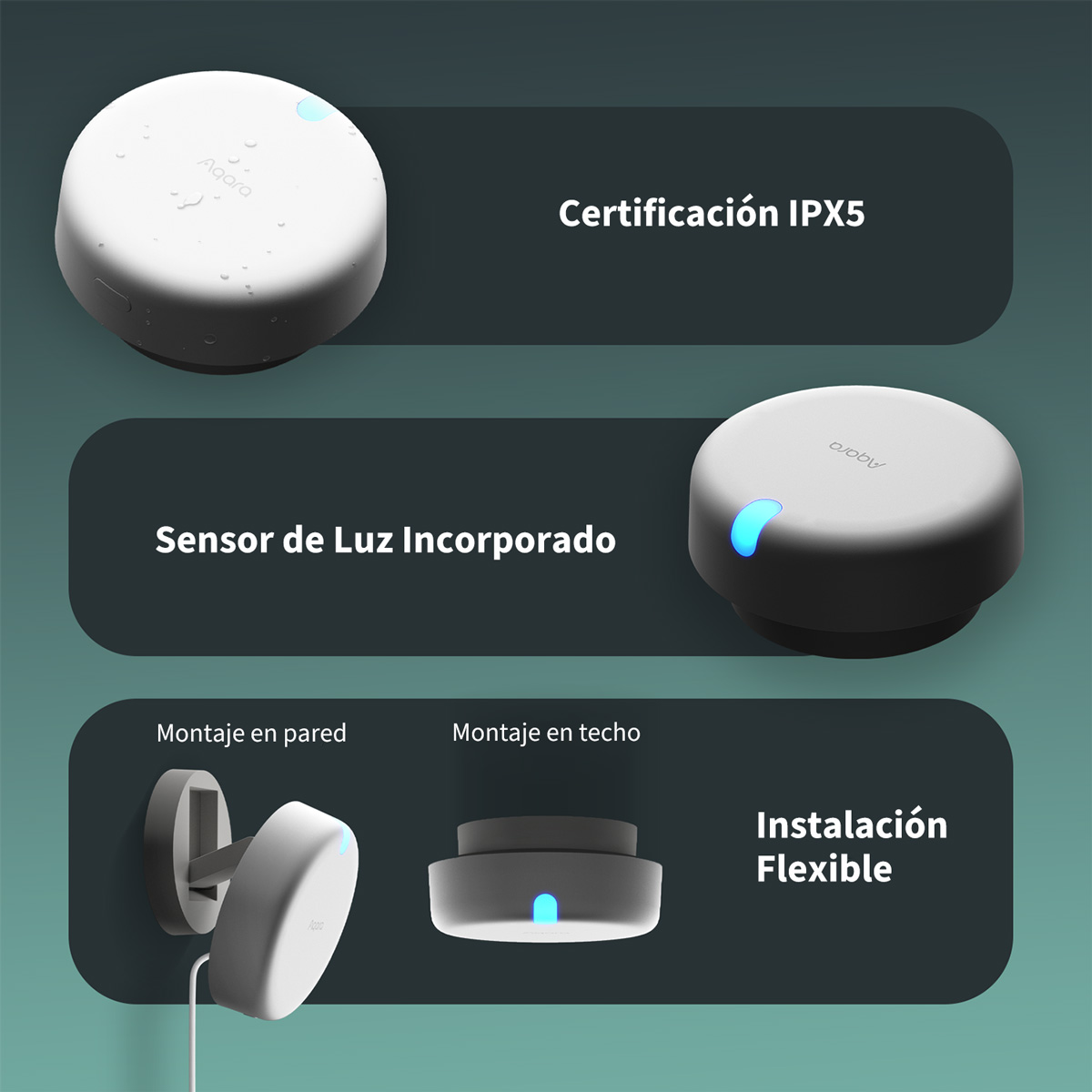 Foto 9 pulgar | Sensor de Presencia FP2 Aqara Detección de Caídas y Múltiples Personas