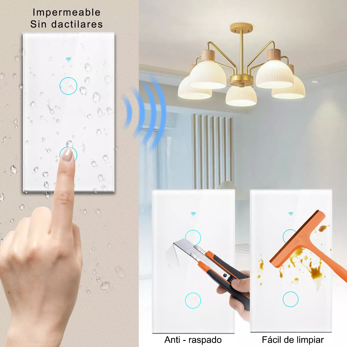 Foto 3 | Interruptor Inteligente Wi-fi de 2 Vías Eo Safe Imports Esi-11082 Blanco