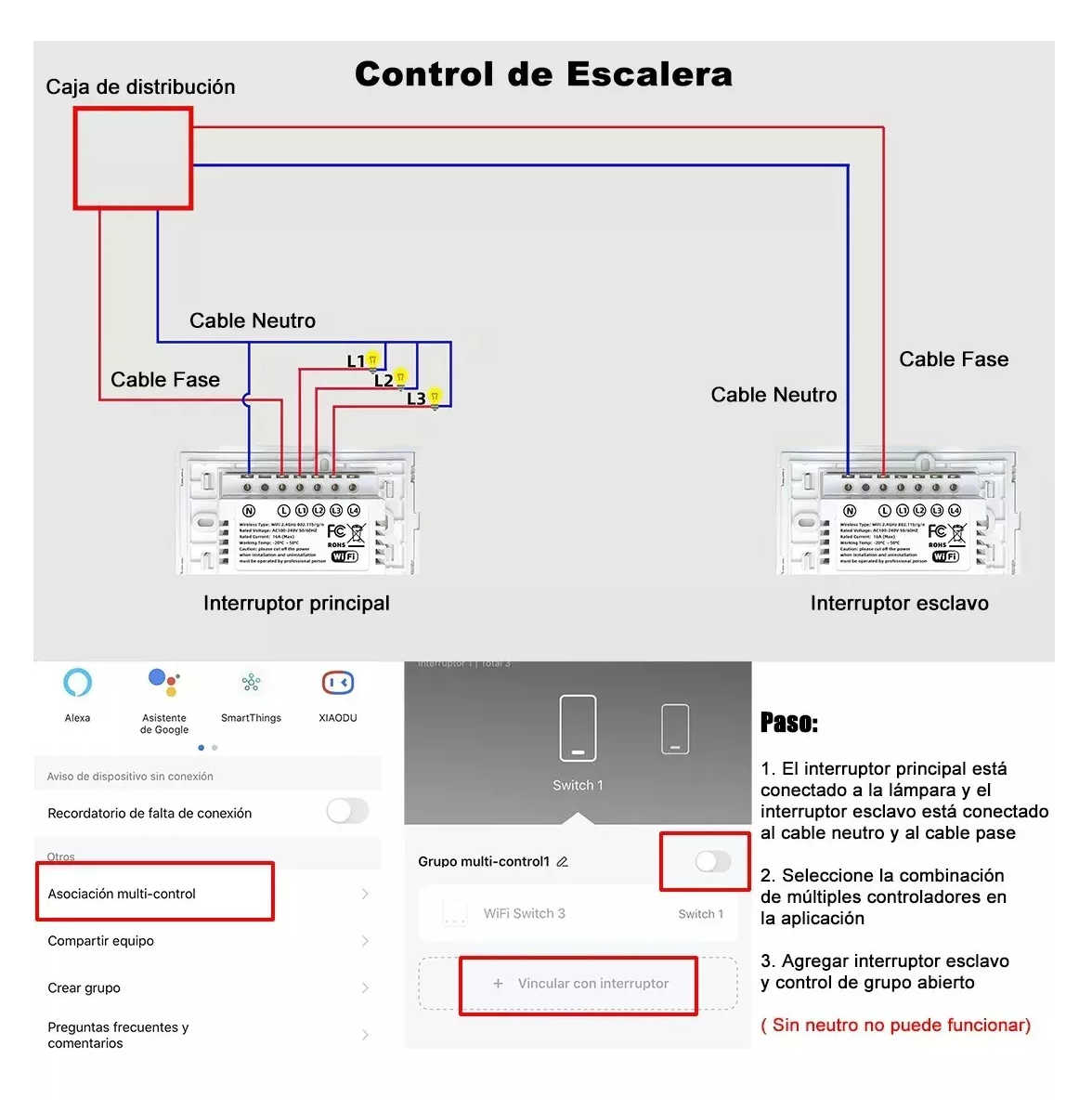 Foto 5 pulgar | Contacto de Pared 1 Vía con Neutro Apagador Inteligente Alexa Blanco