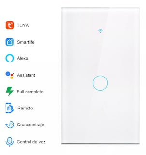 Foto 5 | Interruptor Inteligente Wi-fi De 1 Vía Blanco Sin Neutro