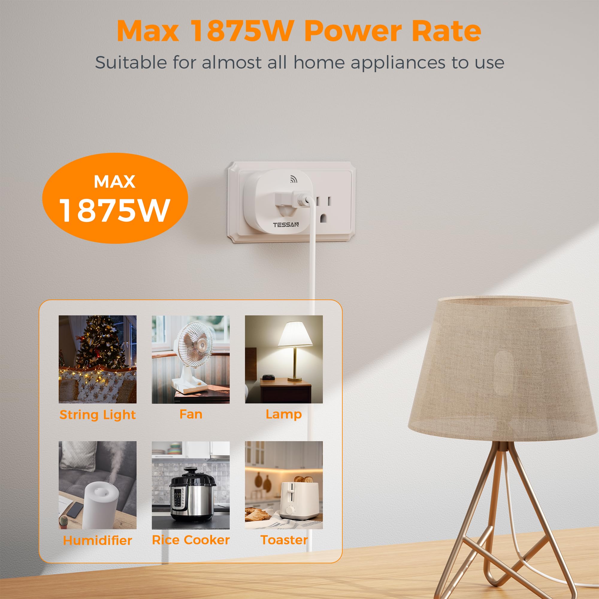 Foto 4 pulgar | Toma De Control Remoto Tessan Inalámbrica Eléctrica 15a/1875w - Venta Internacional.