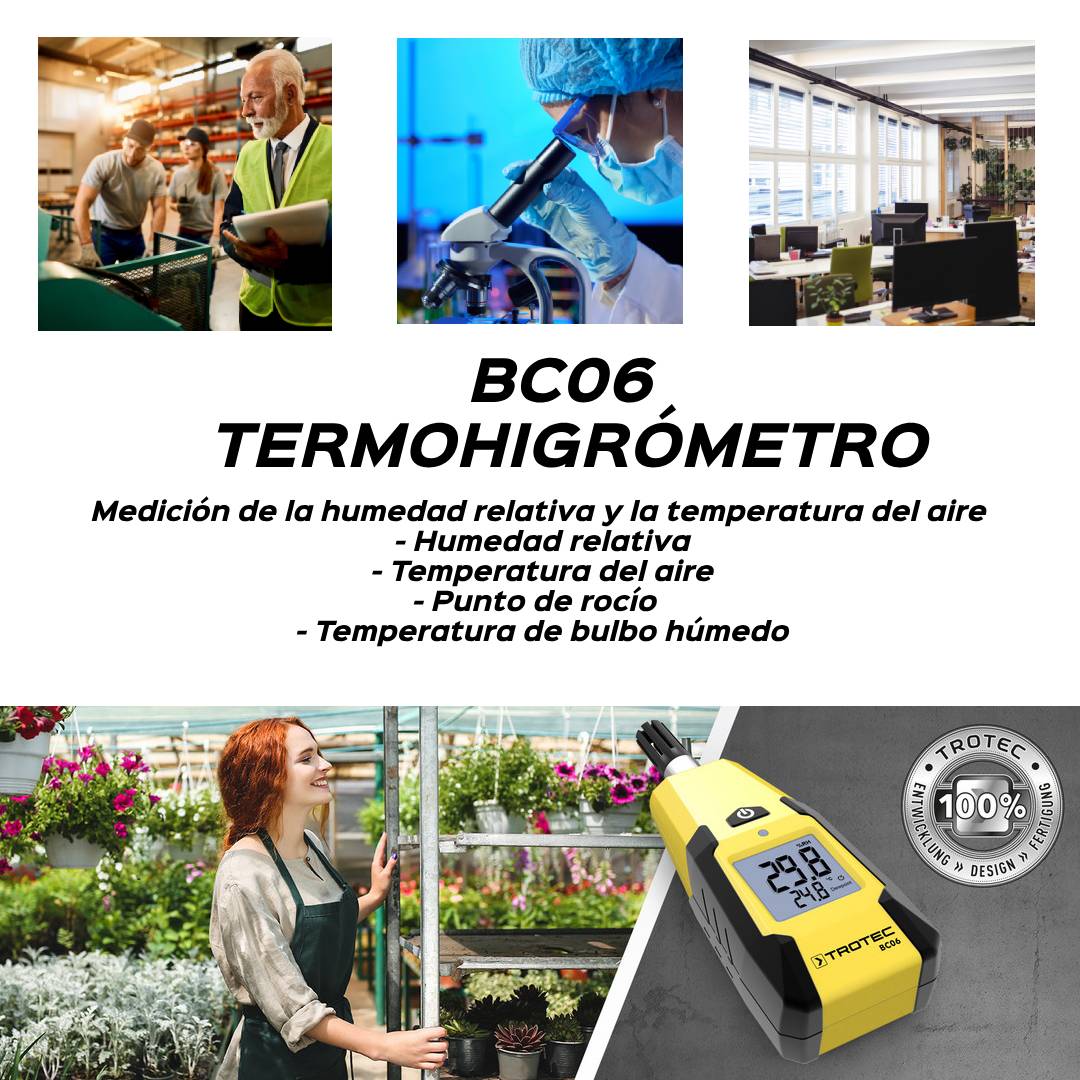 Foto 6 pulgar | Termohigrómetro Medidor De Humedad Y Temperatura Del Aire Trotec